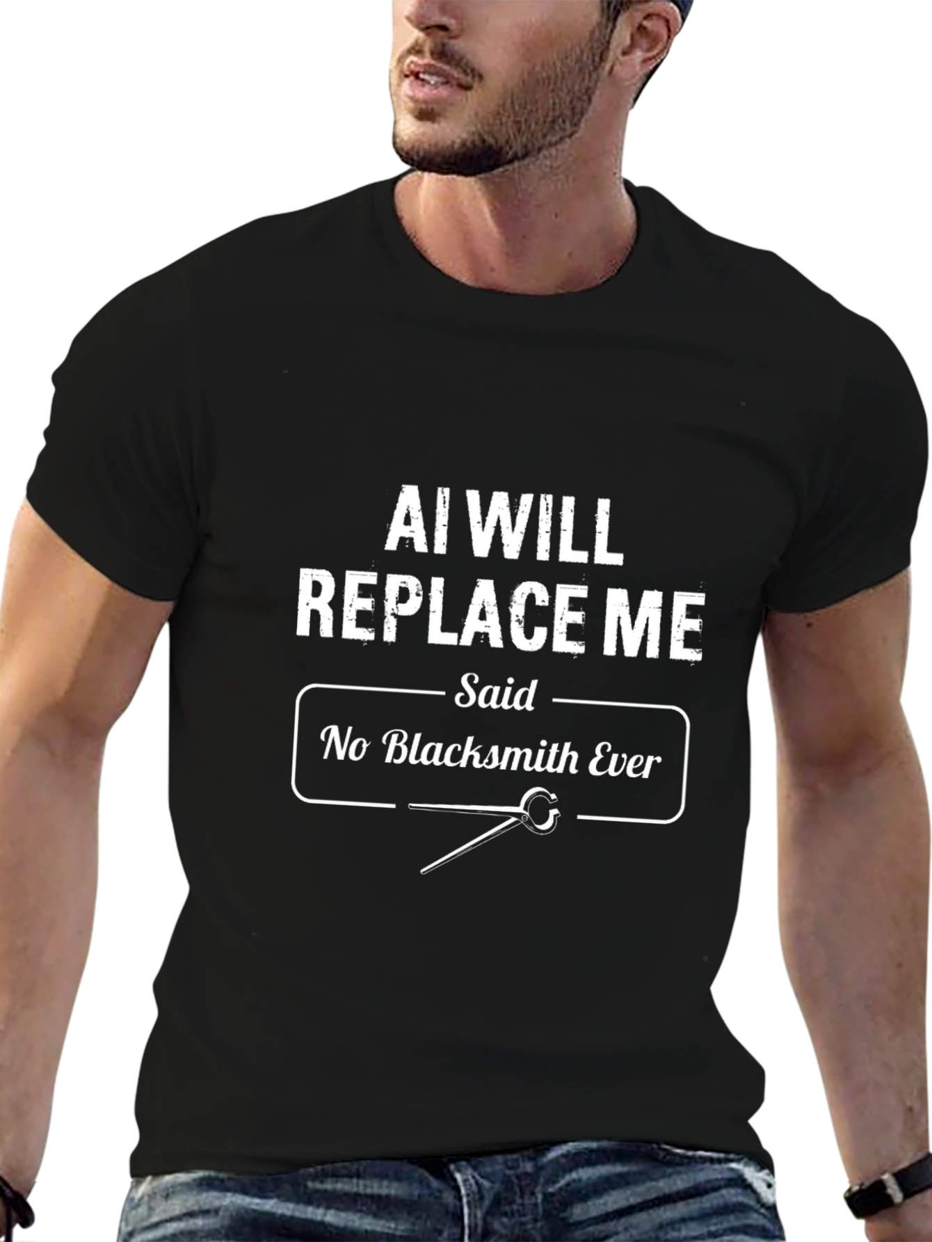 AI Will Replace Me Black T-Shirt