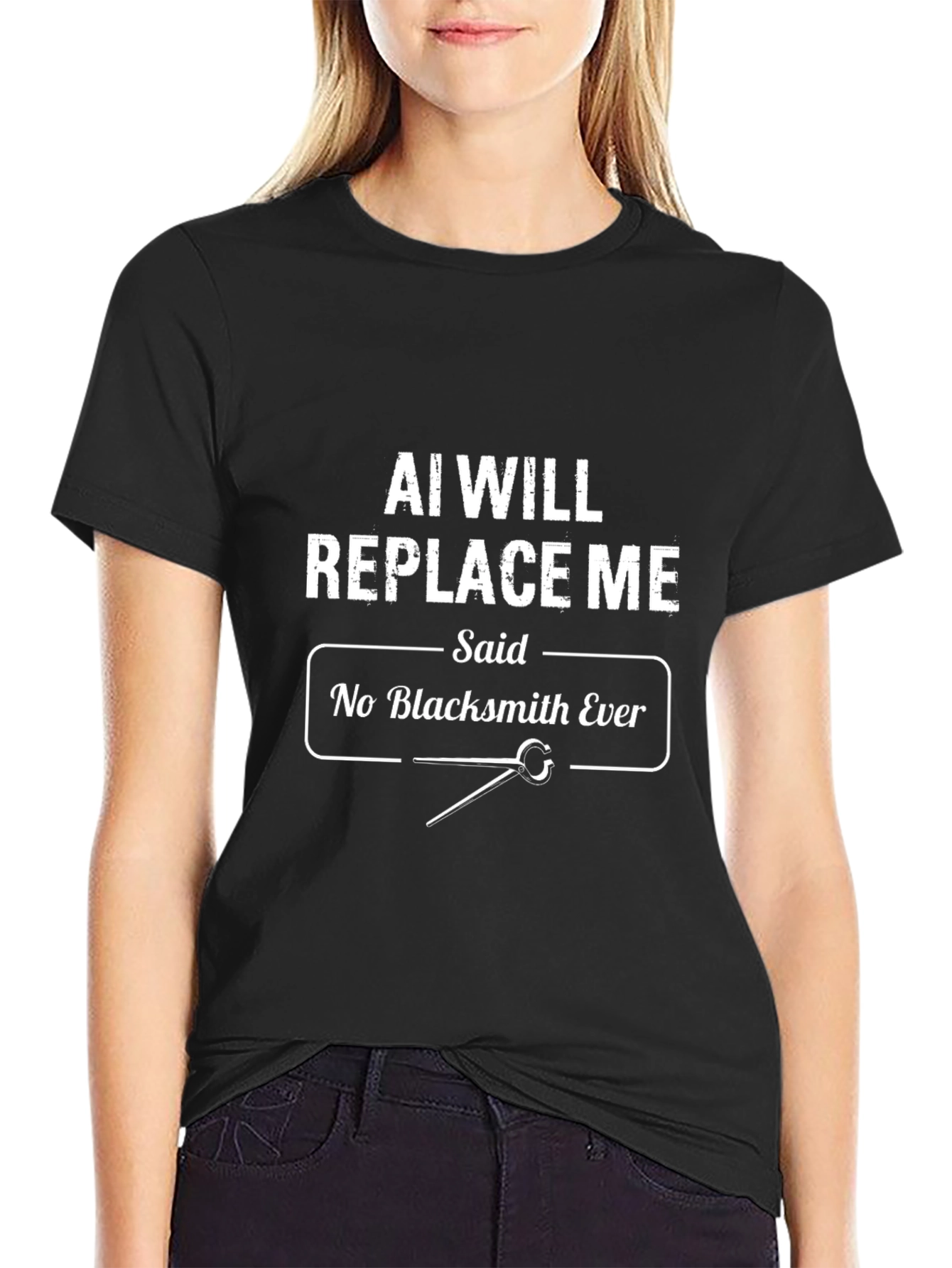 AI Will Replace Me Black T-Shirt