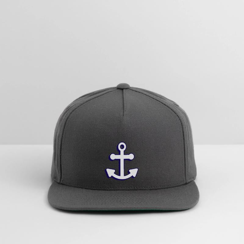 Nautical boat anchor in navy blue and white 3D