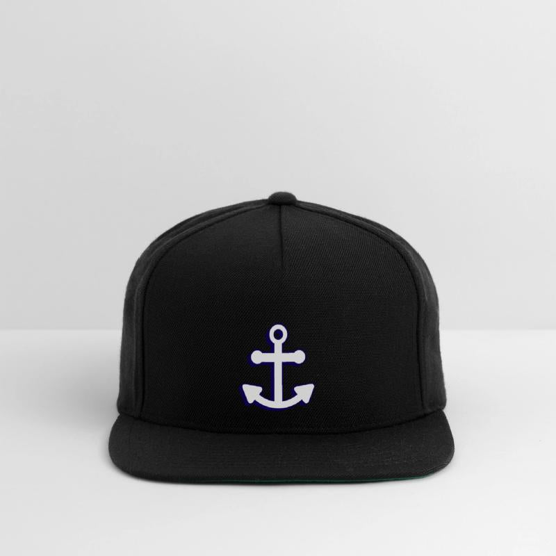 Nautical boat anchor in navy blue and white 3D