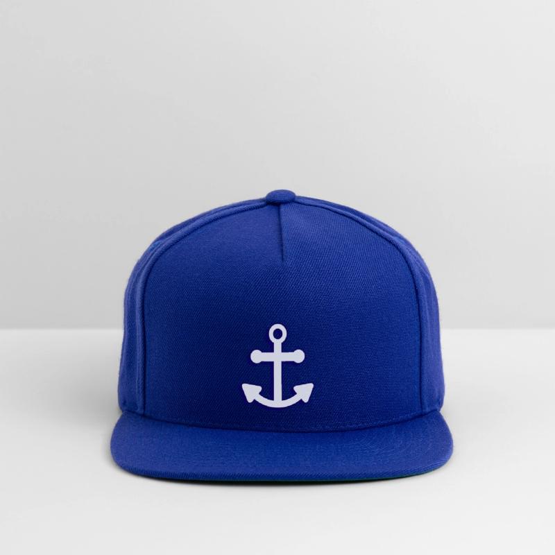 Nautical boat anchor in navy blue and white 3D