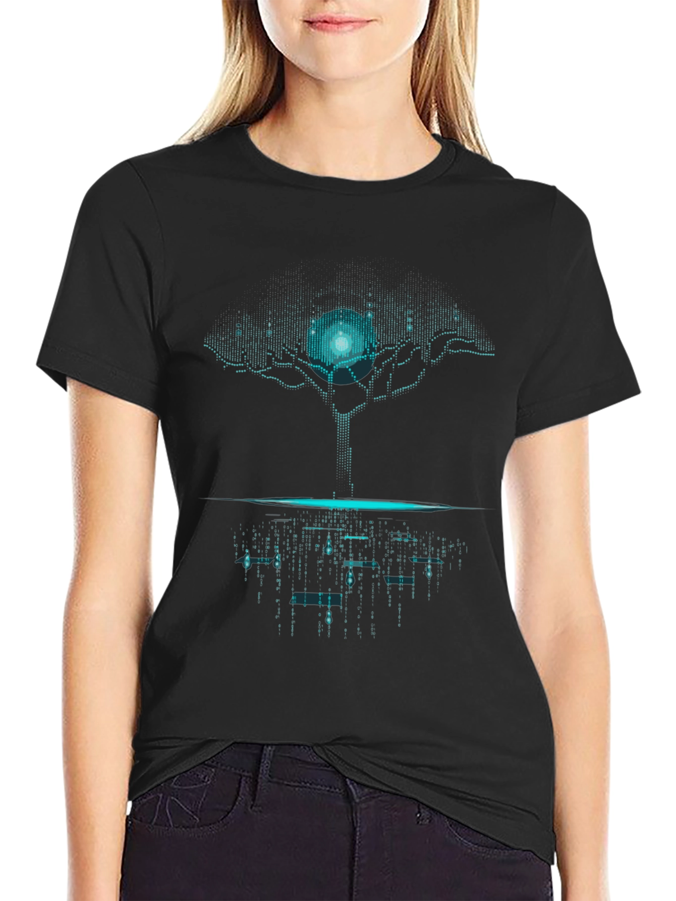 Cyber Tree Graphic Tee - Futuristic Style