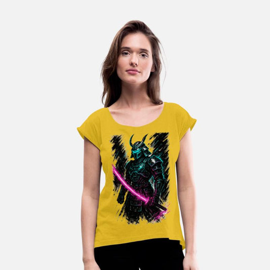 Neon Samurai Warrior Illustration