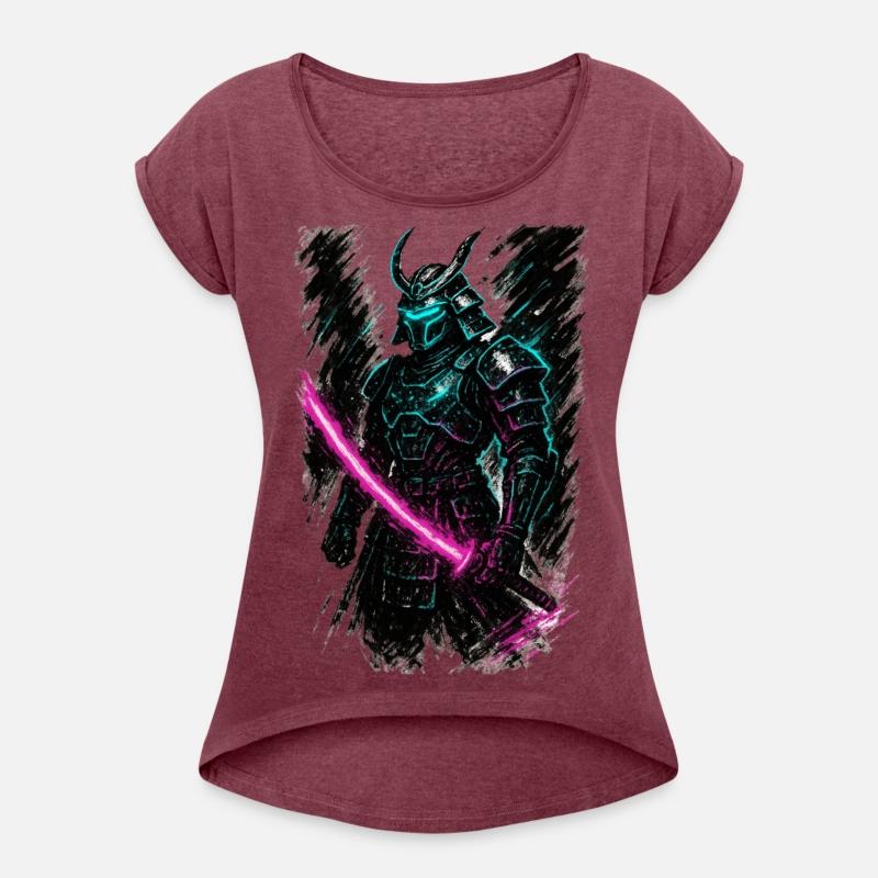 Neon Samurai Warrior Illustration