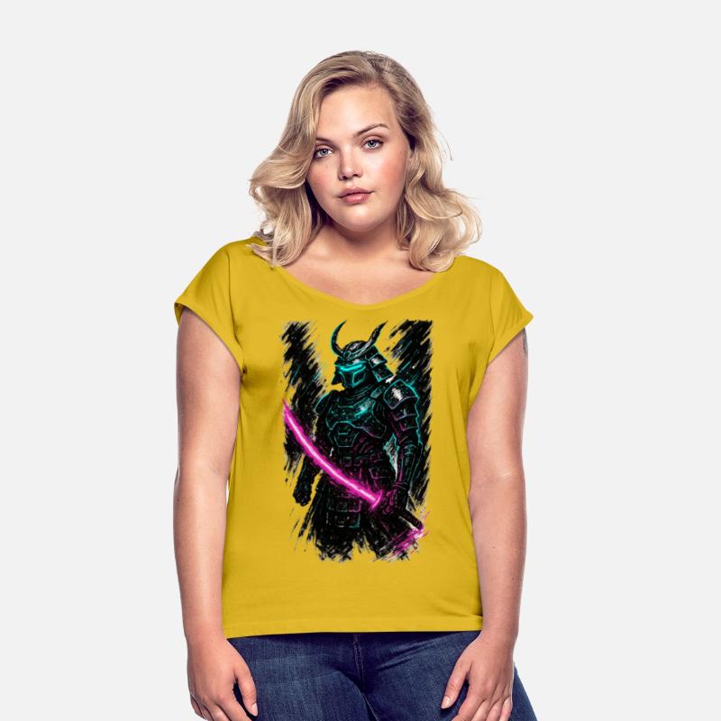 Neon Samurai Warrior Illustration