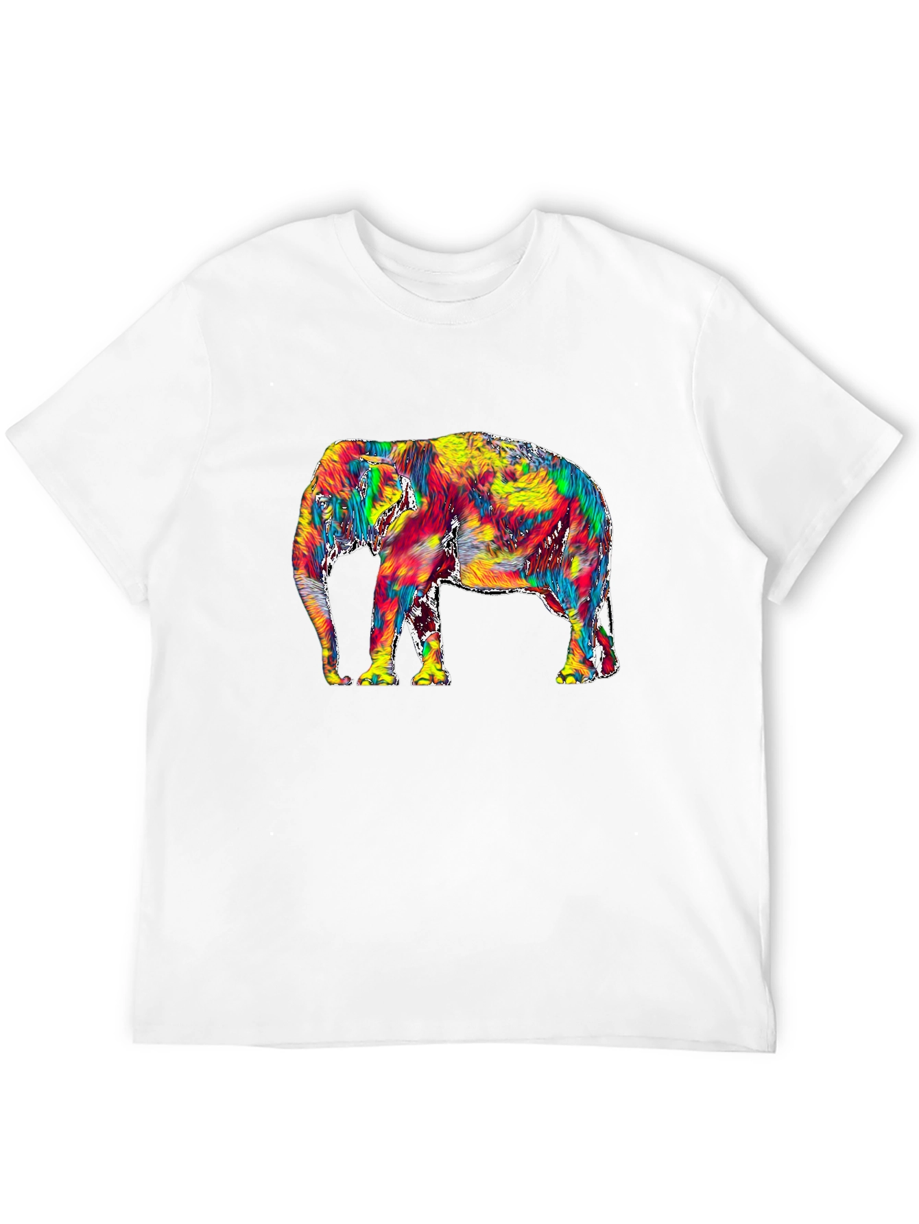 Vivid Elephant Graphic Tee - Stylish Mens T-Shirt