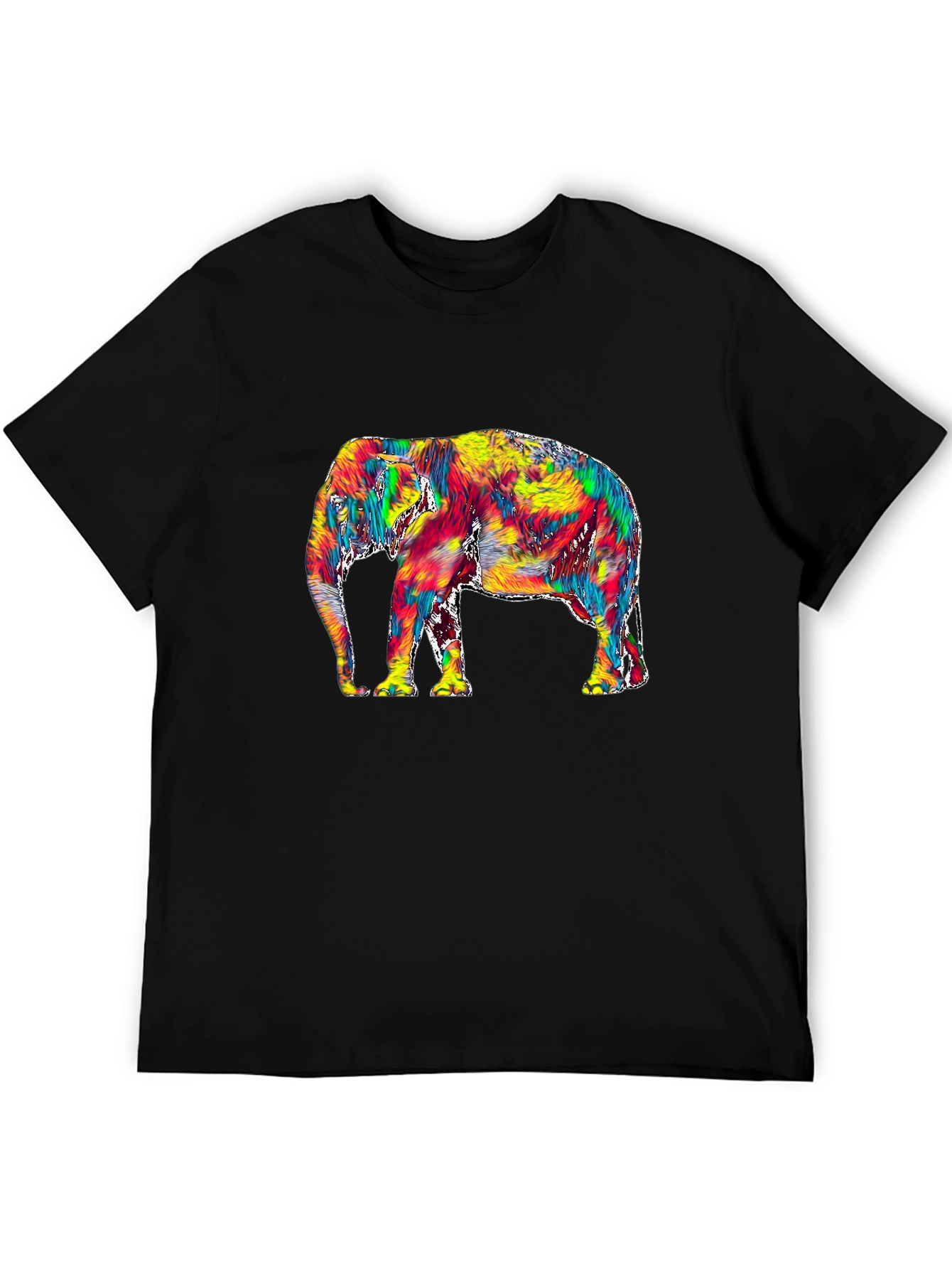 Vivid Elephant Graphic Tee - Stylish Mens T-Shirt