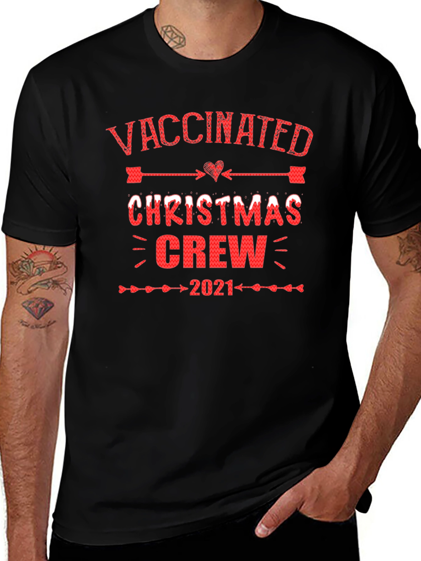 Vaccinated Christmas Crew 2021 Holiday T-Shirt