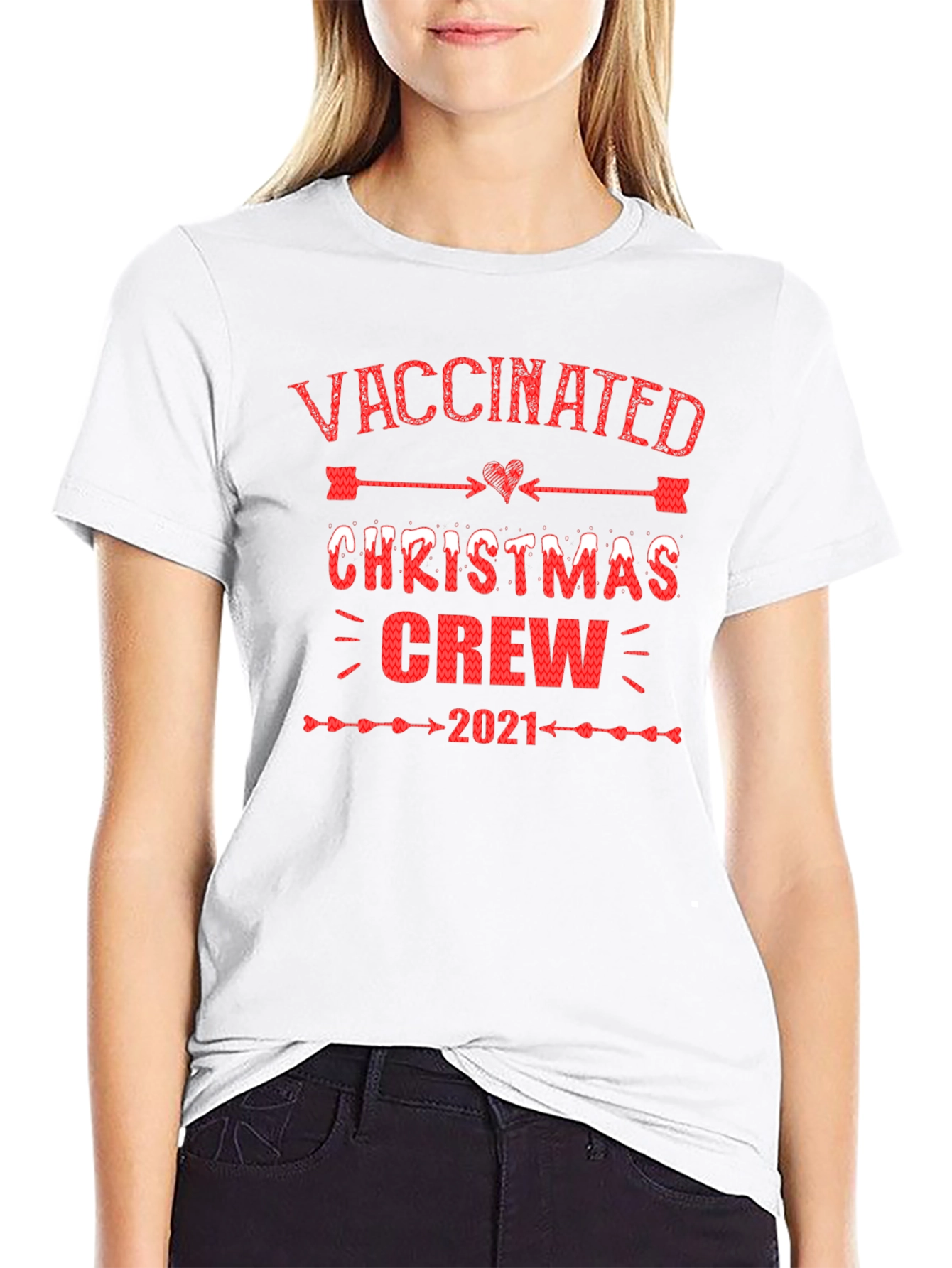 Vaccinated Christmas Crew 2021 Holiday T-Shirt