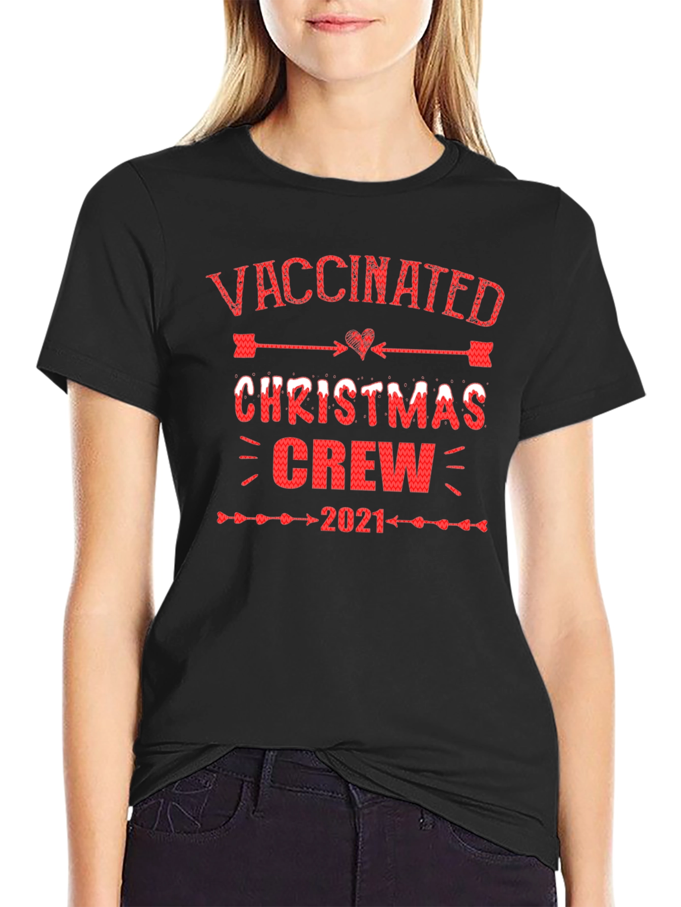 Vaccinated Christmas Crew 2021 Holiday T-Shirt