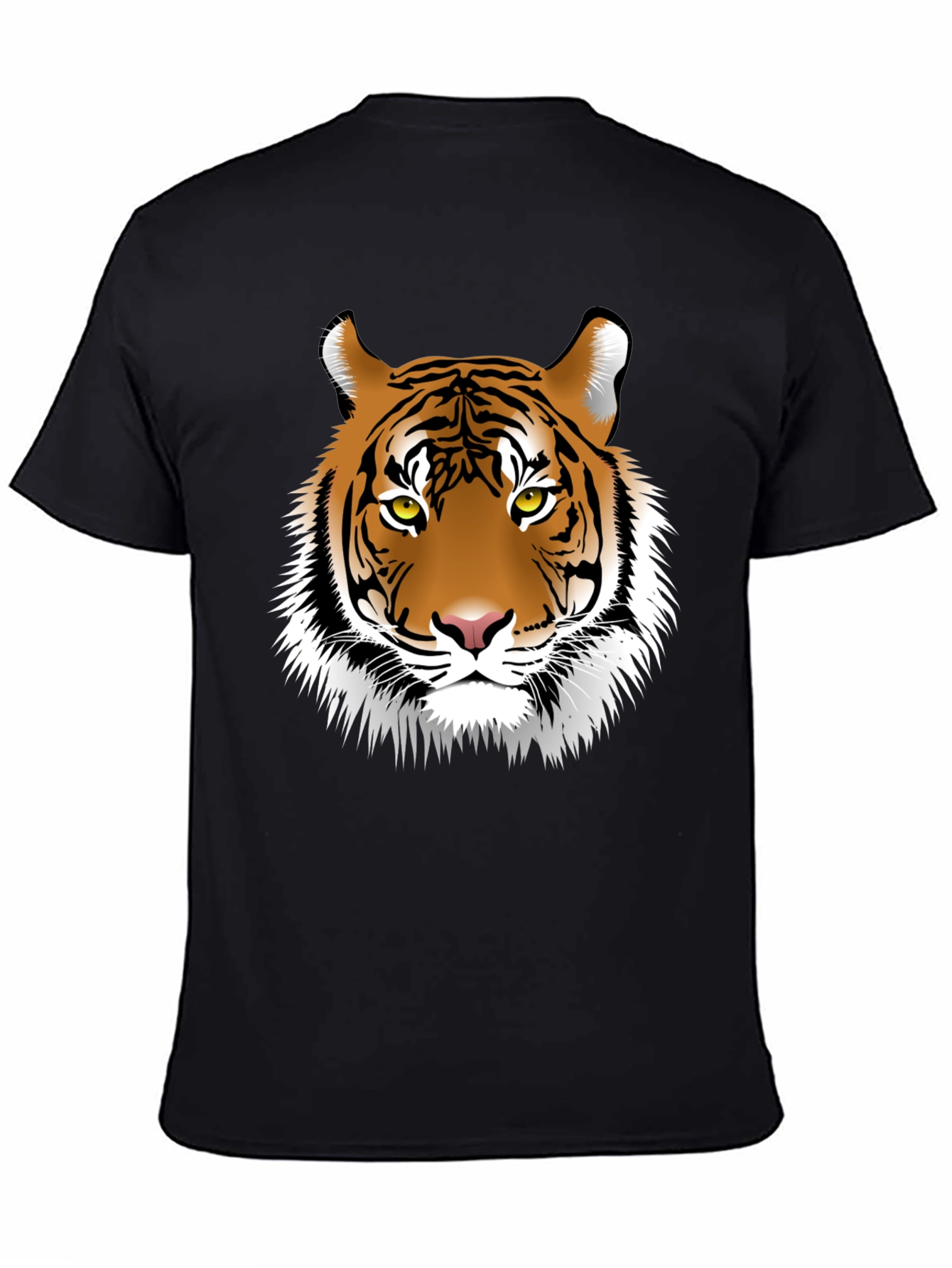 Tiger Graphic Tee - Black Cotton T-Shirt