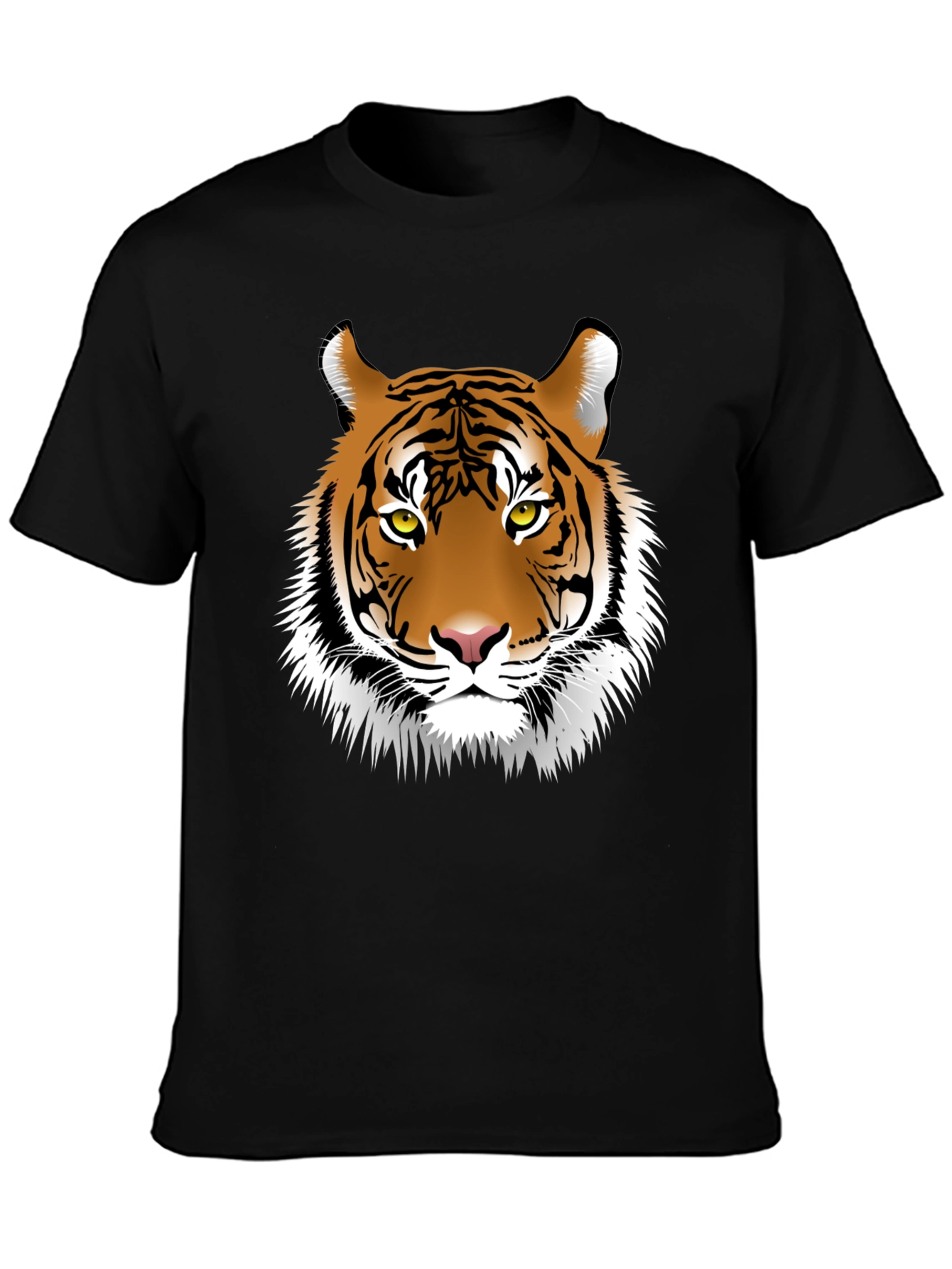 Tiger Graphic Tee - Black Cotton T-Shirt