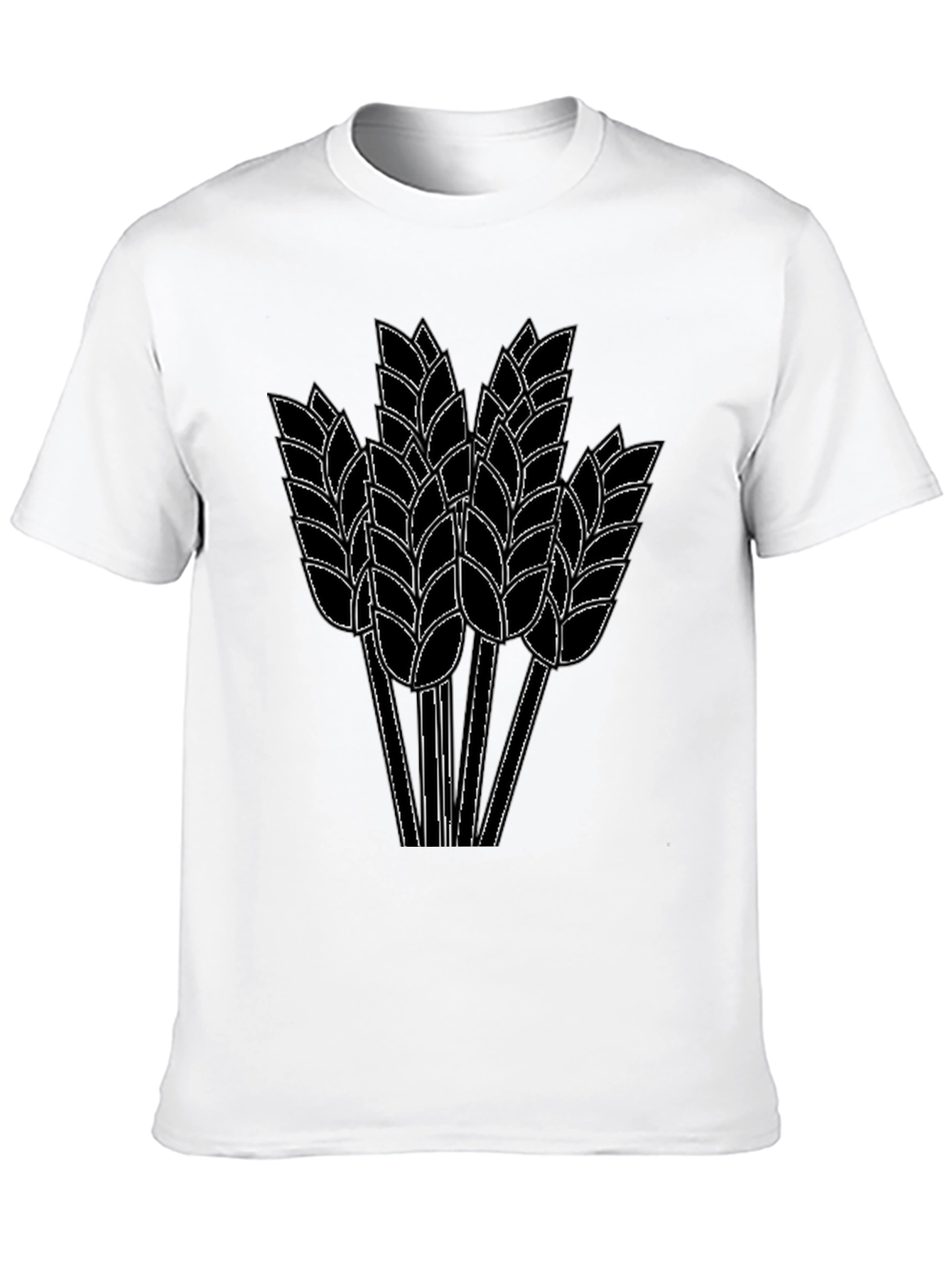 Wheat Graphic Print Black T-Shirt