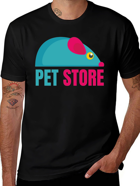 Pet Store Graphic Tee - Black Cotton T-Shirt