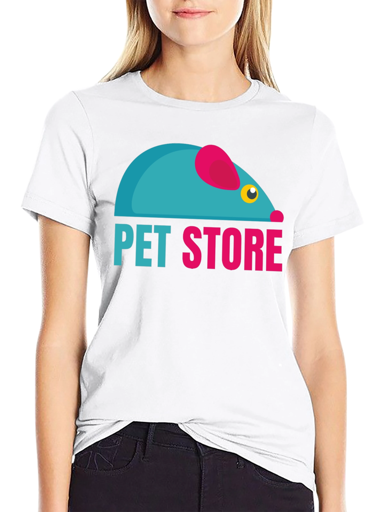Pet Store Graphic Tee - Black Cotton T-Shirt