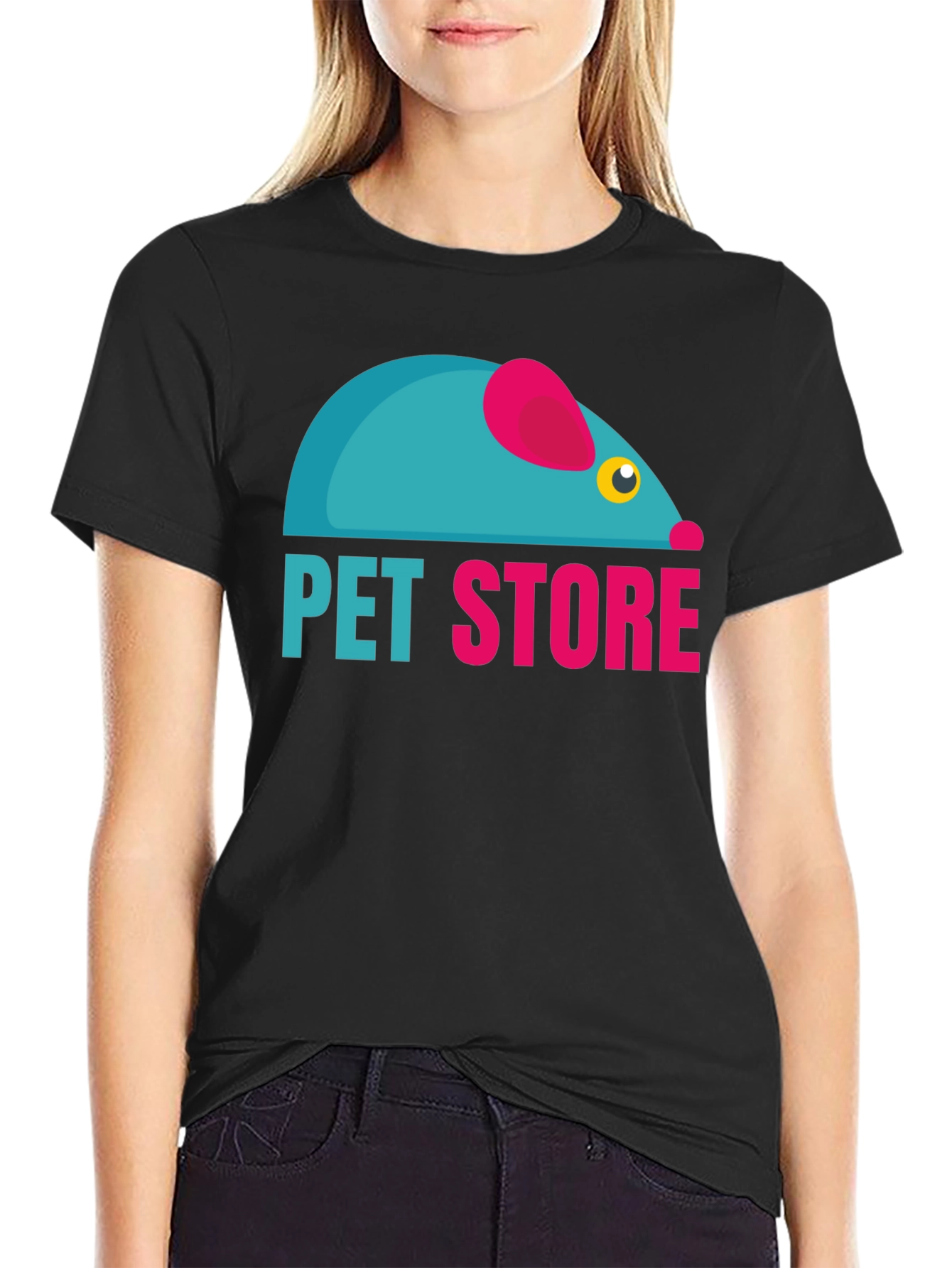 Pet Store Graphic Tee - Black Cotton T-Shirt