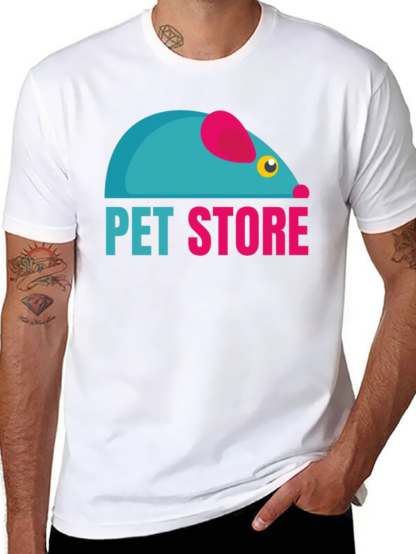 Pet Store Graphic Tee - Black Cotton T-Shirt