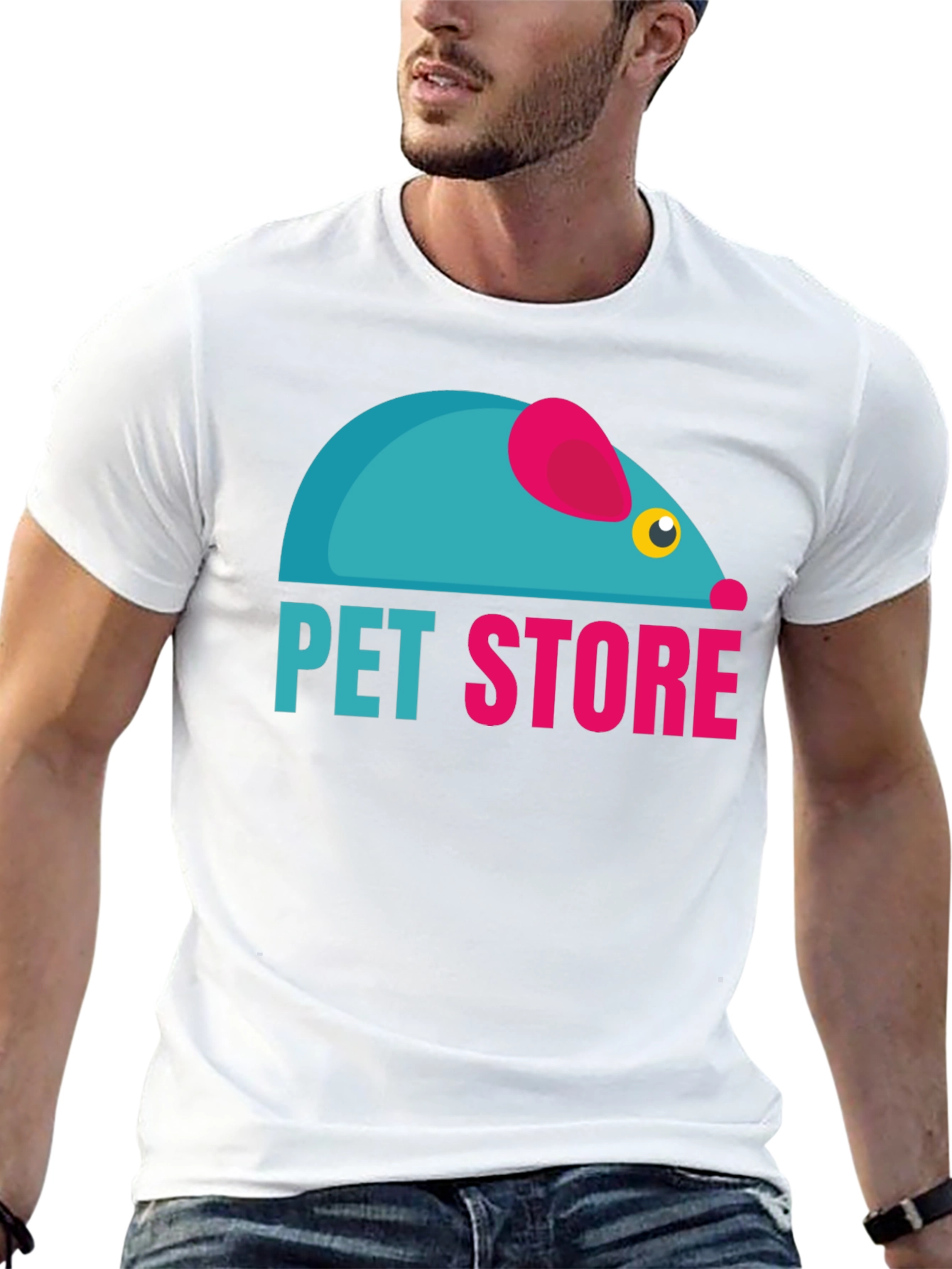 Pet Store Graphic Tee - Black Cotton T-Shirt