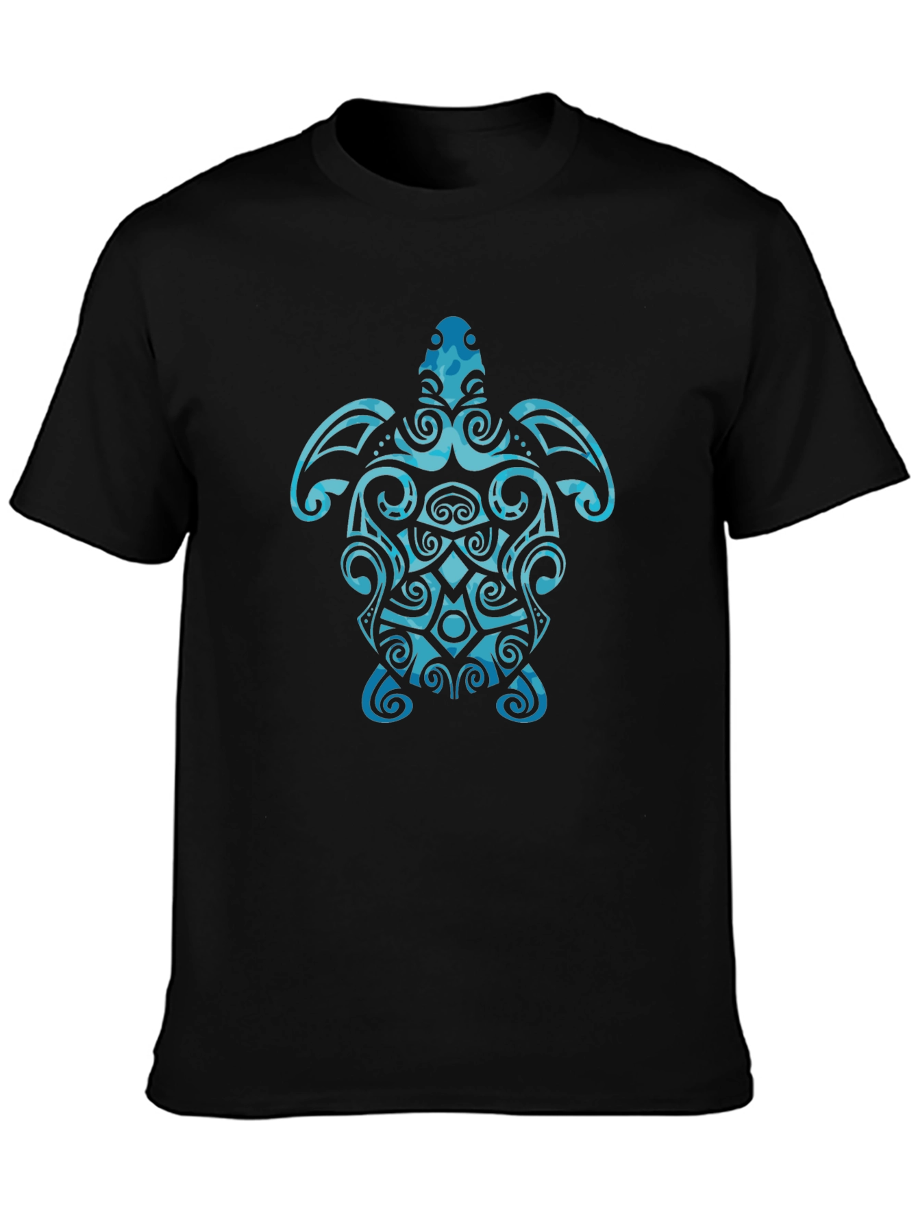 Tribal Turtle Graphic T-Shirt - Black