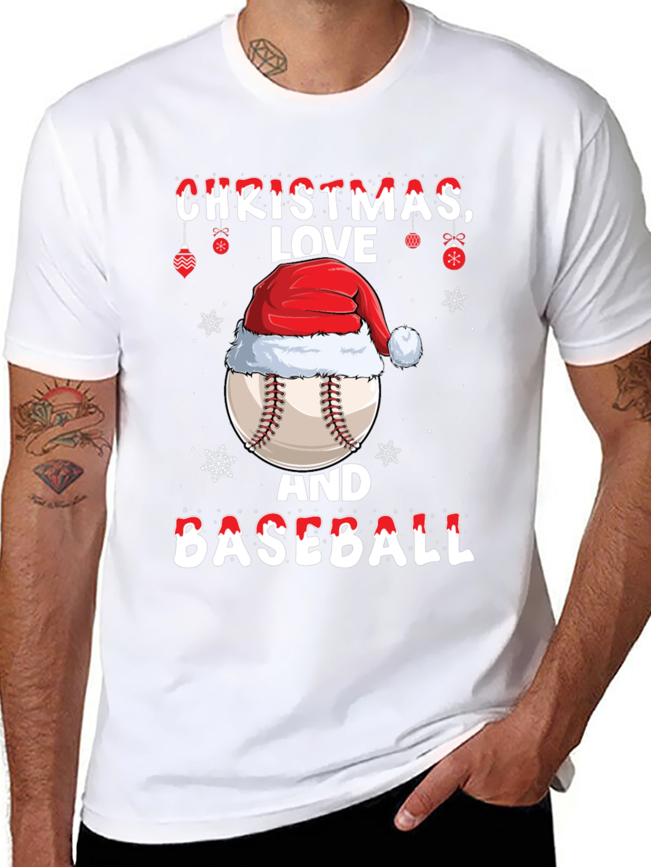 Christmas Baseball T-Shirt - Holiday Sports Tee