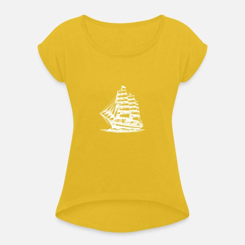 Old Sailing Ship In Waves With Set Sails