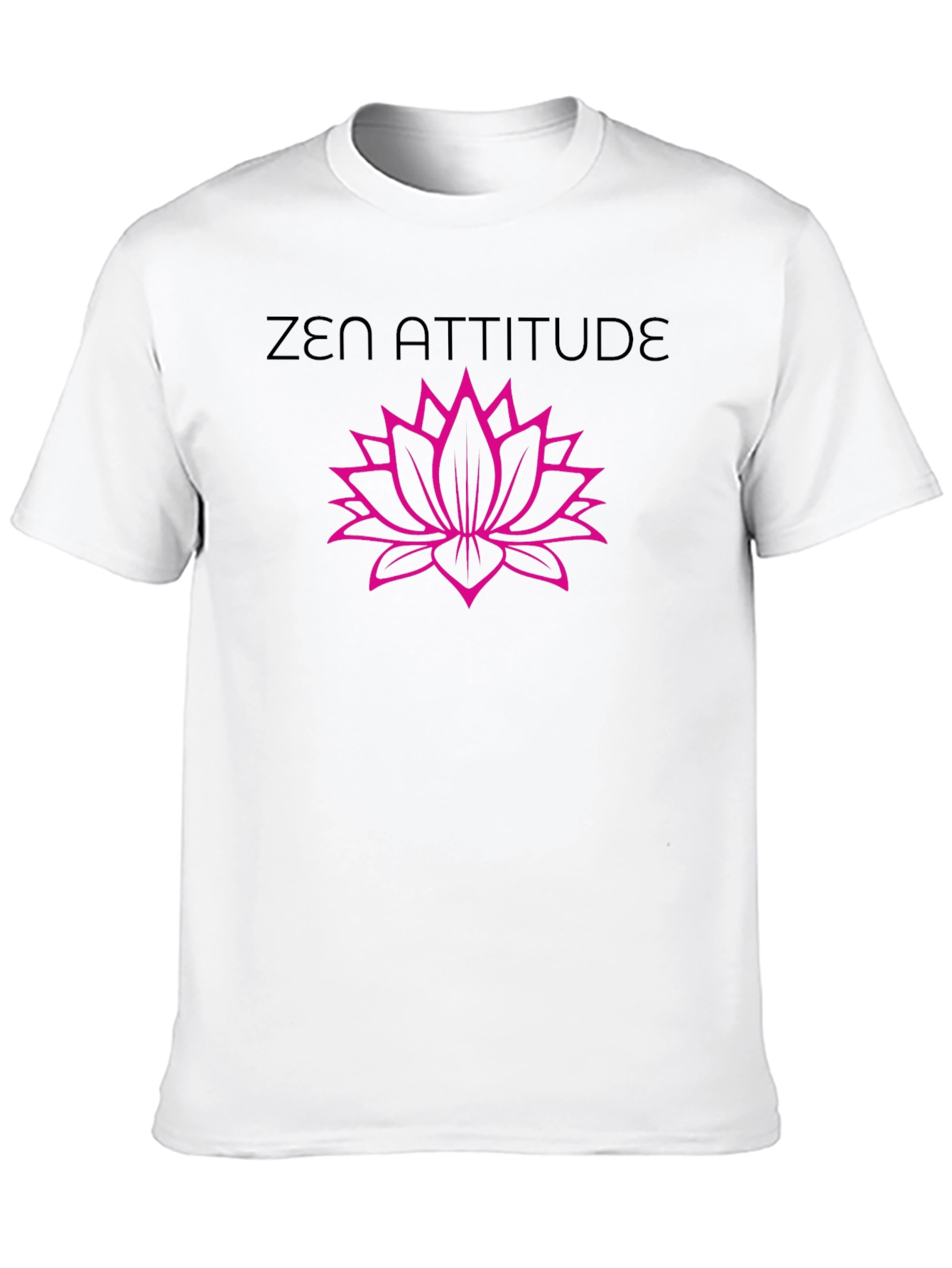 Zen Attitude Lotus Flower Black Graphic T-Shirt