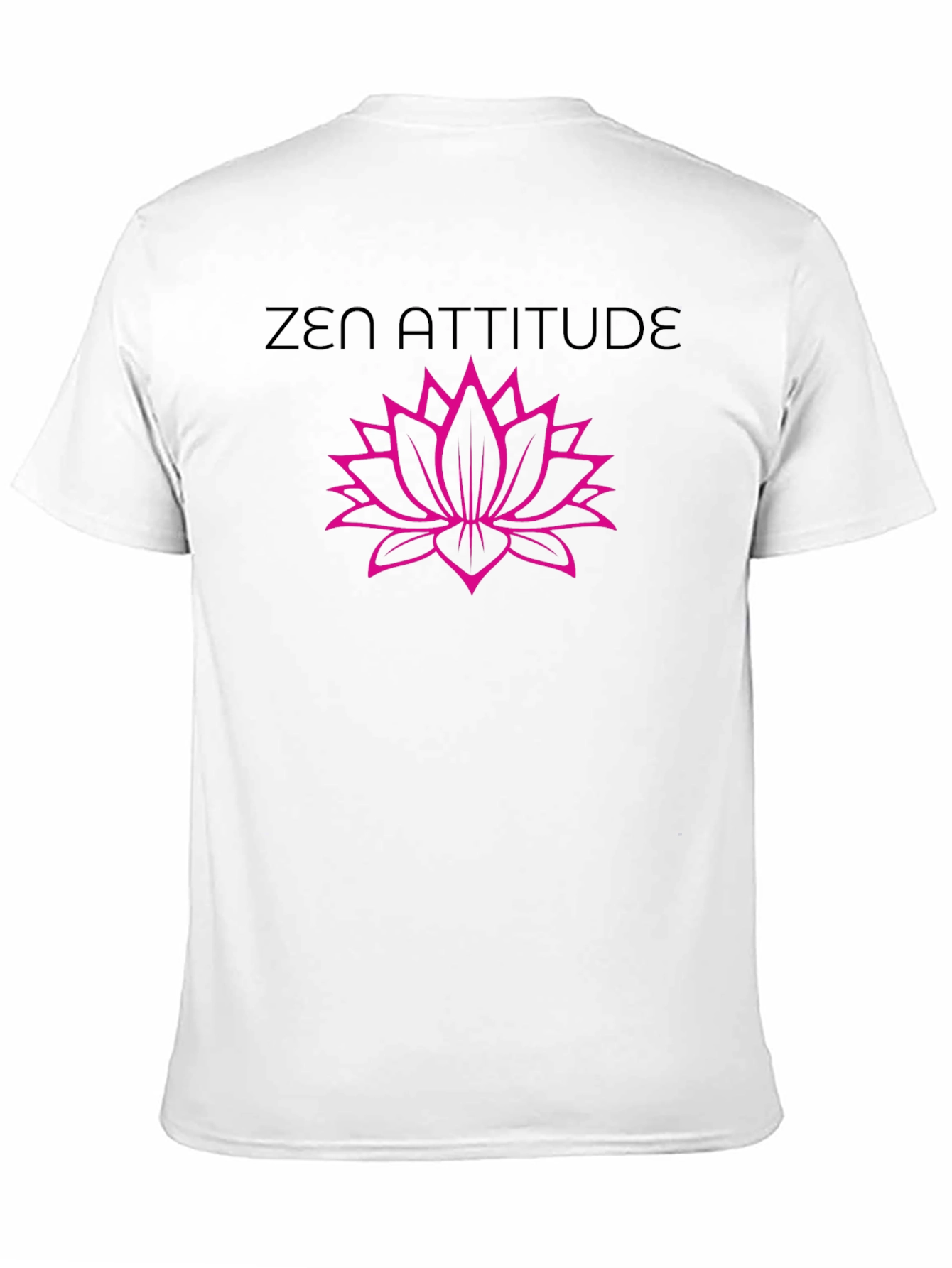 Zen Attitude Lotus Flower Black Graphic T-Shirt
