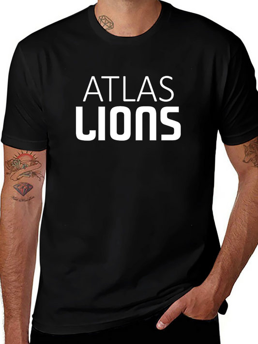 Atlas Lions Black Graphic Tee - Sporty Casual Style