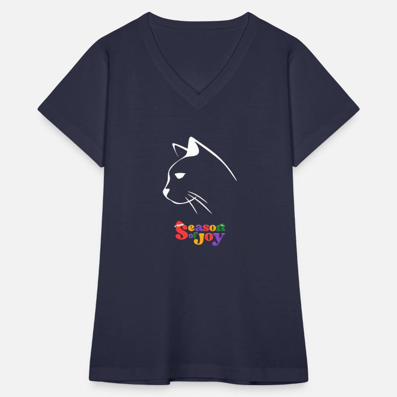 Outline cat with season of joy text