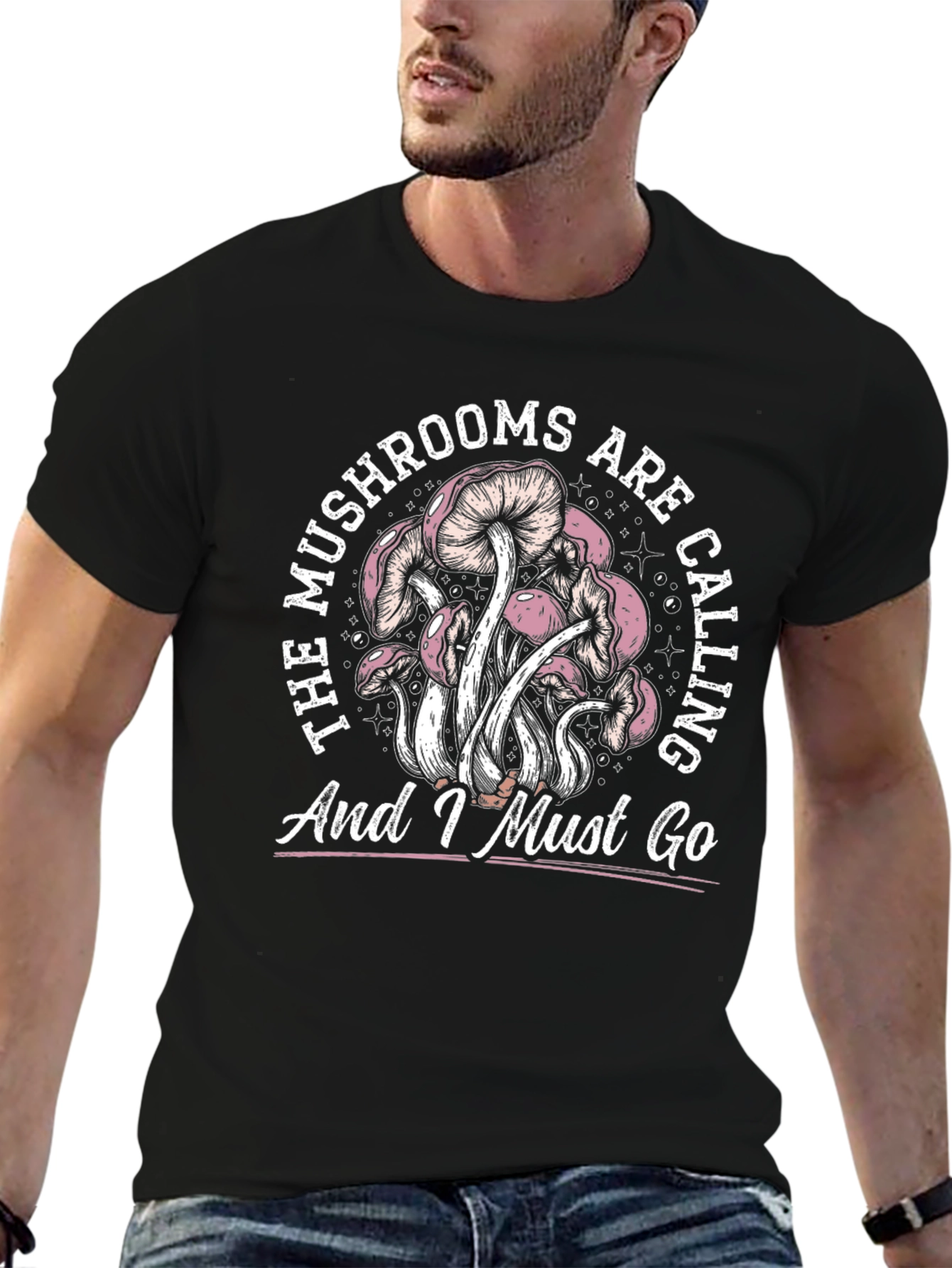 Mushroom Calling Graphic Tee - Unique Design