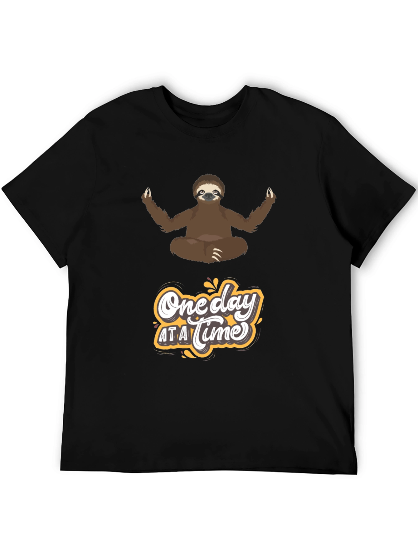 Meditating Sloth T-Shirt - One Day at a Time