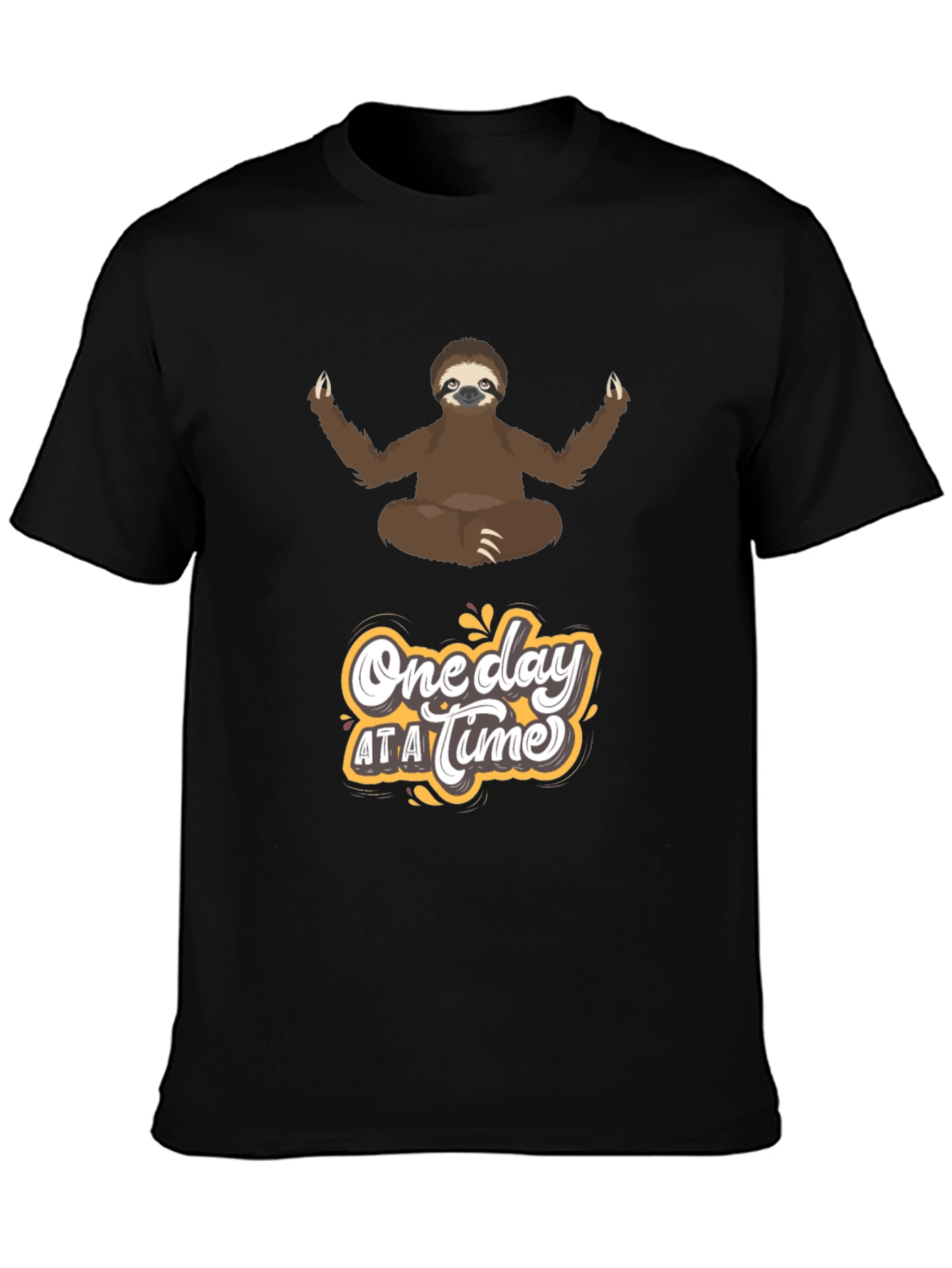 Meditating Sloth T-Shirt - One Day at a Time