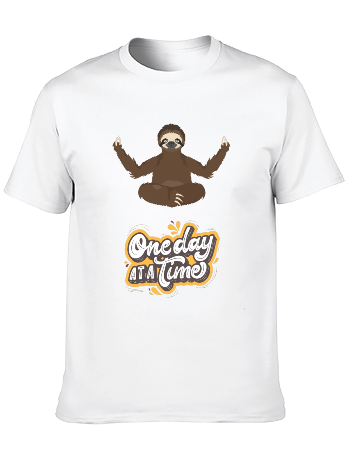 Meditating Sloth T-Shirt - One Day at a Time