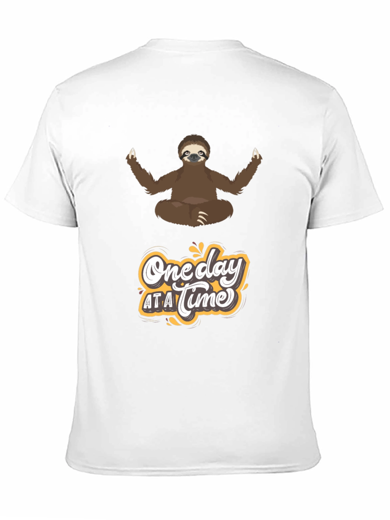Meditating Sloth T-Shirt - One Day at a Time