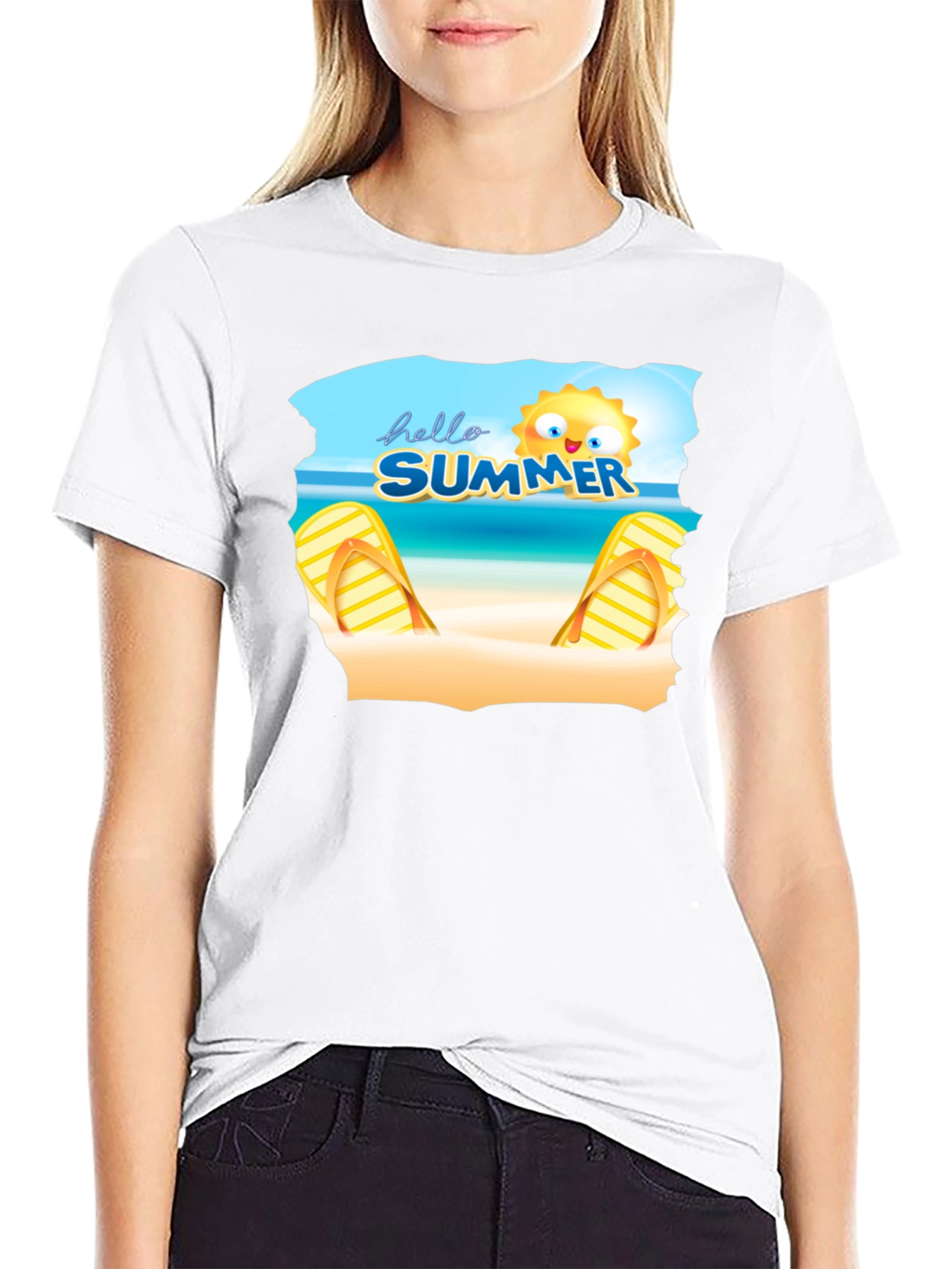 Hello Summer Beach T-Shirt Black