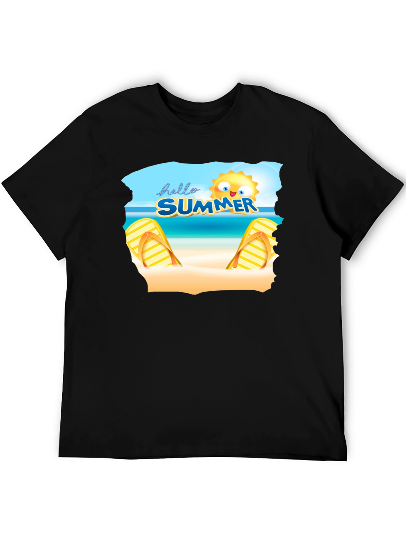 Hello Summer Beach T-Shirt Black