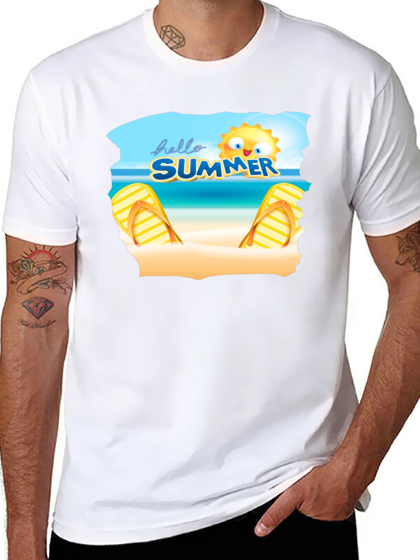 Hello Summer Beach T-Shirt Black