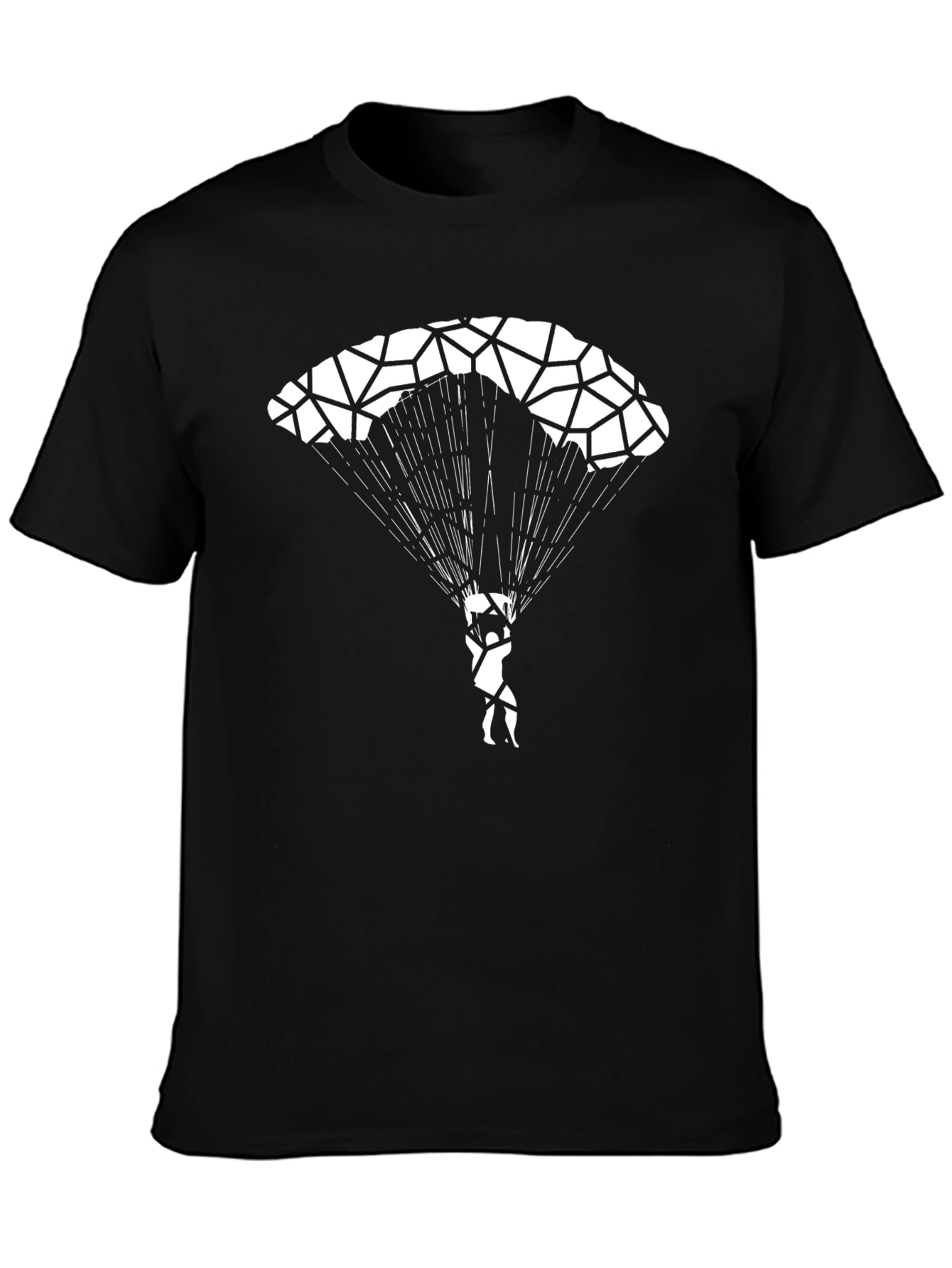 Parachute Graphic Tee - Black Cotton Shirt
