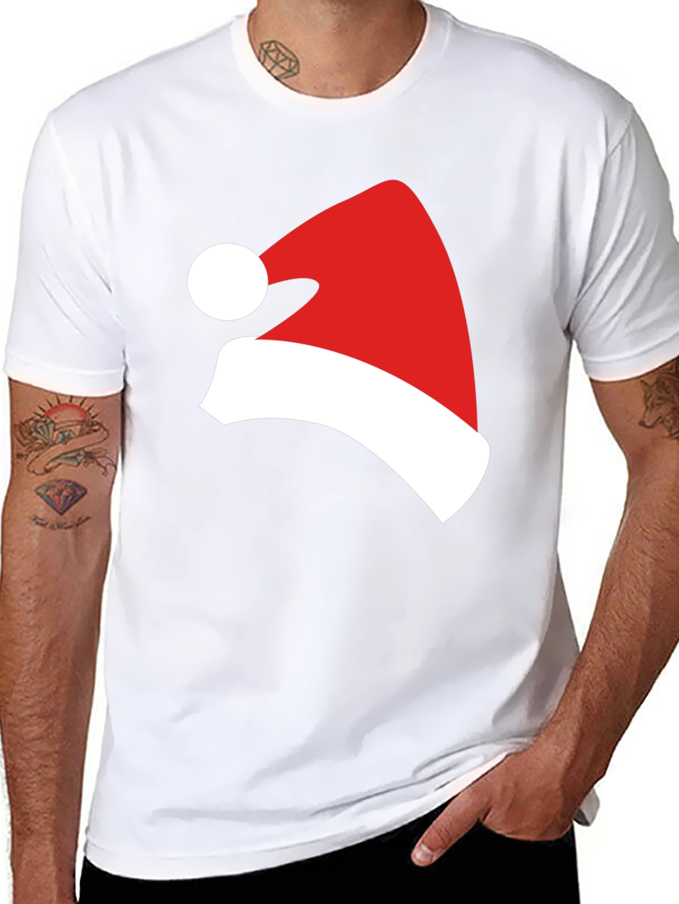 Festive Santa Hat Graphic Tee