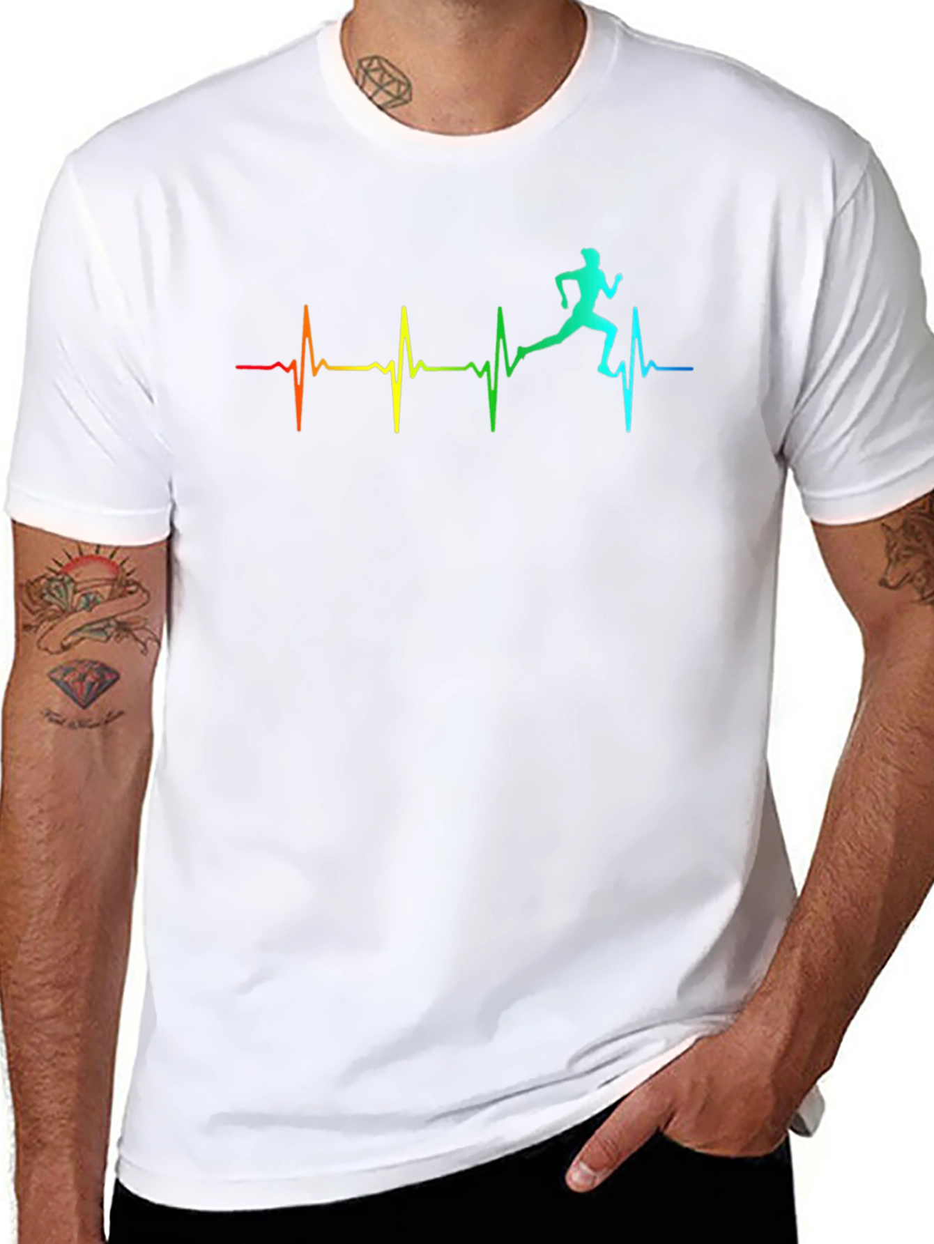 Runner Heartbeat T-Shirt - Black Athletic Tee
