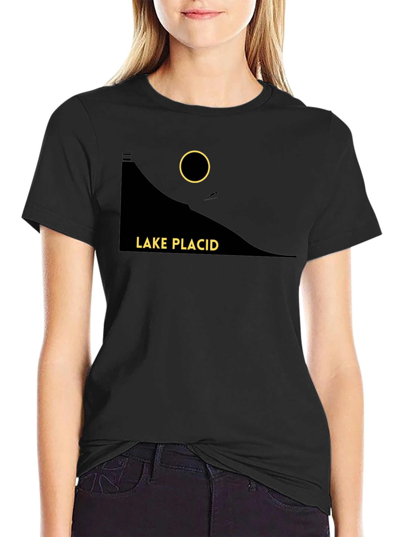 Lake Placid Graphic T-Shirt - Stylish Black Tee