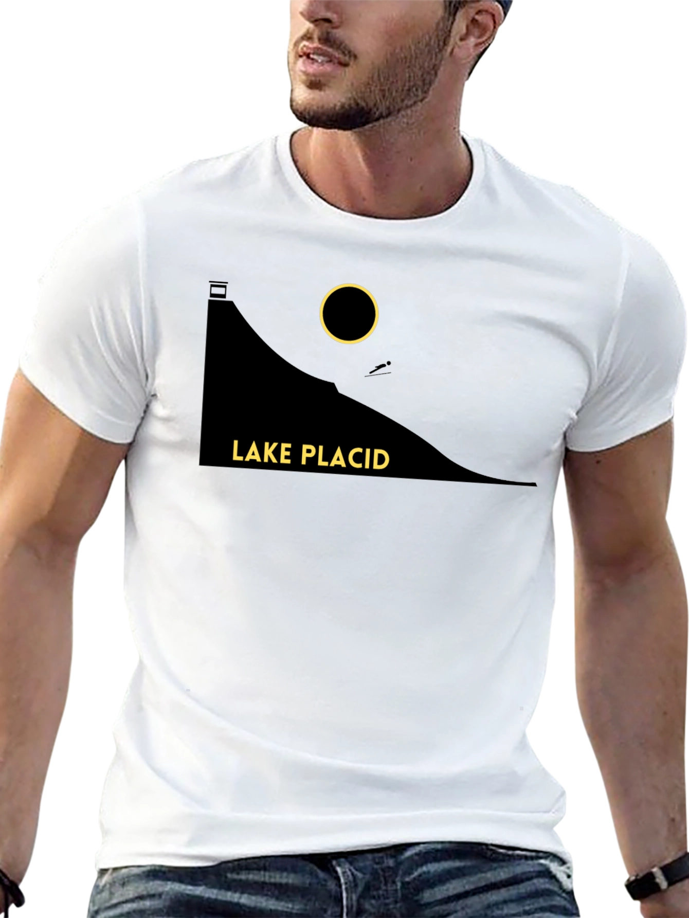Lake Placid Graphic T-Shirt - Stylish Black Tee