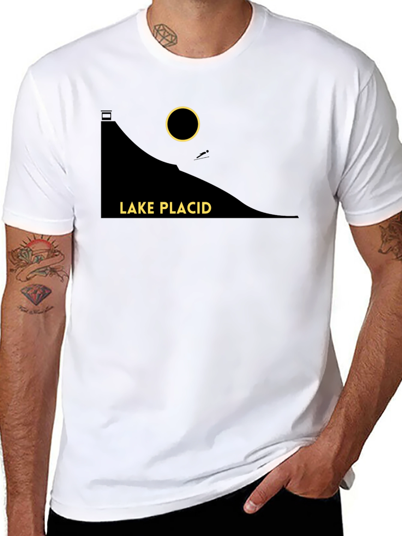 Lake Placid Graphic T-Shirt - Stylish Black Tee