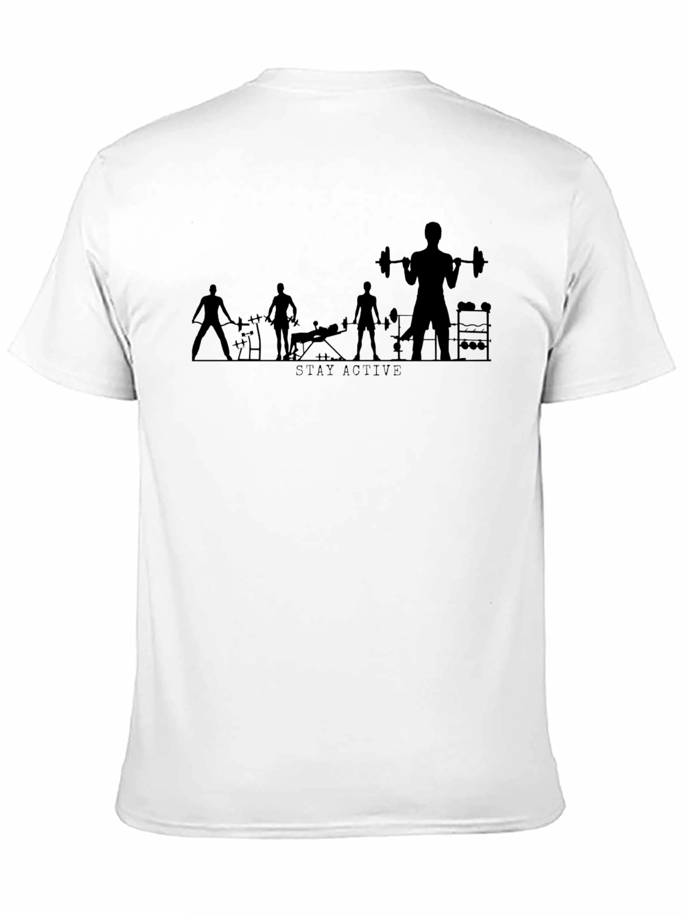 Stay Active Graphic Print Black T-Shirt