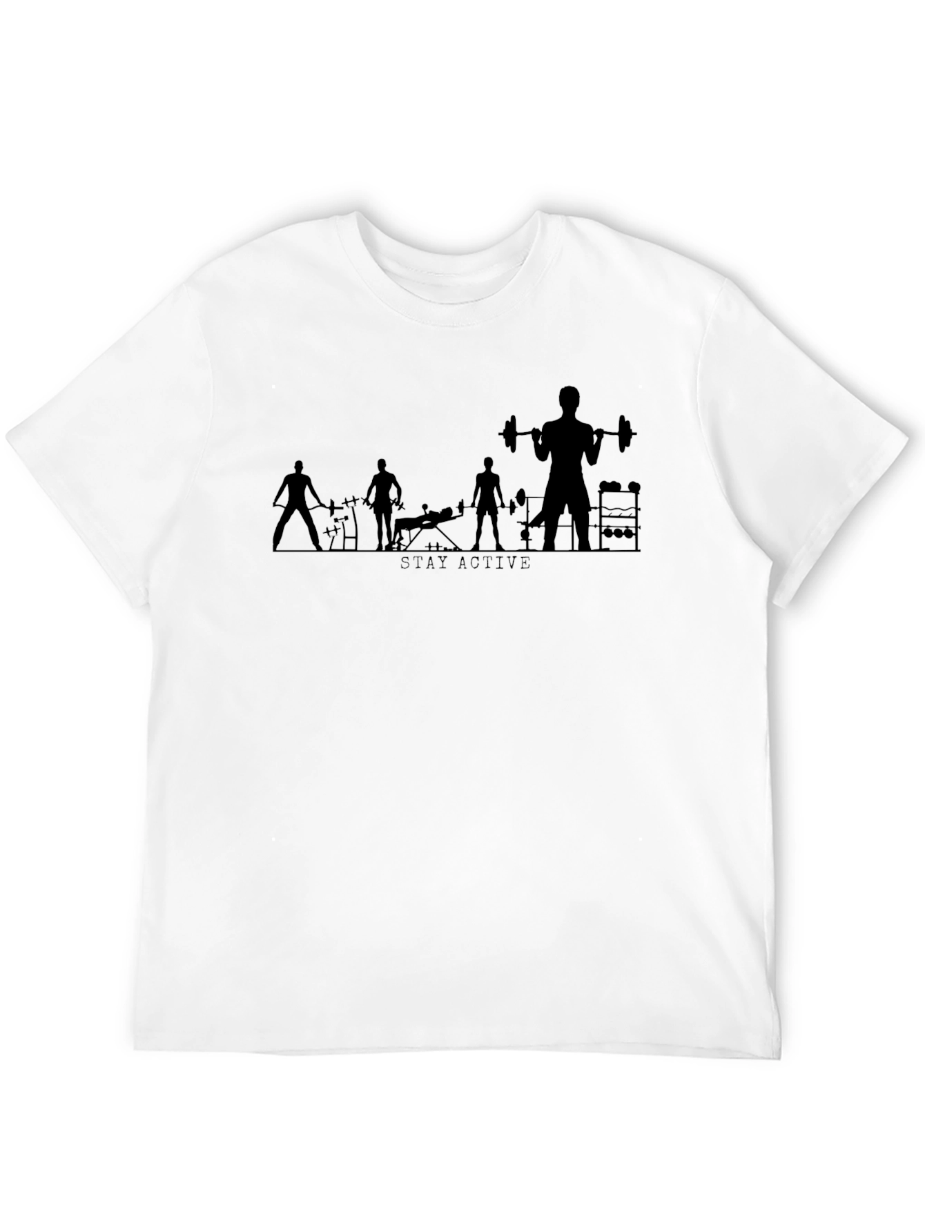 Stay Active Graphic Print Black T-Shirt