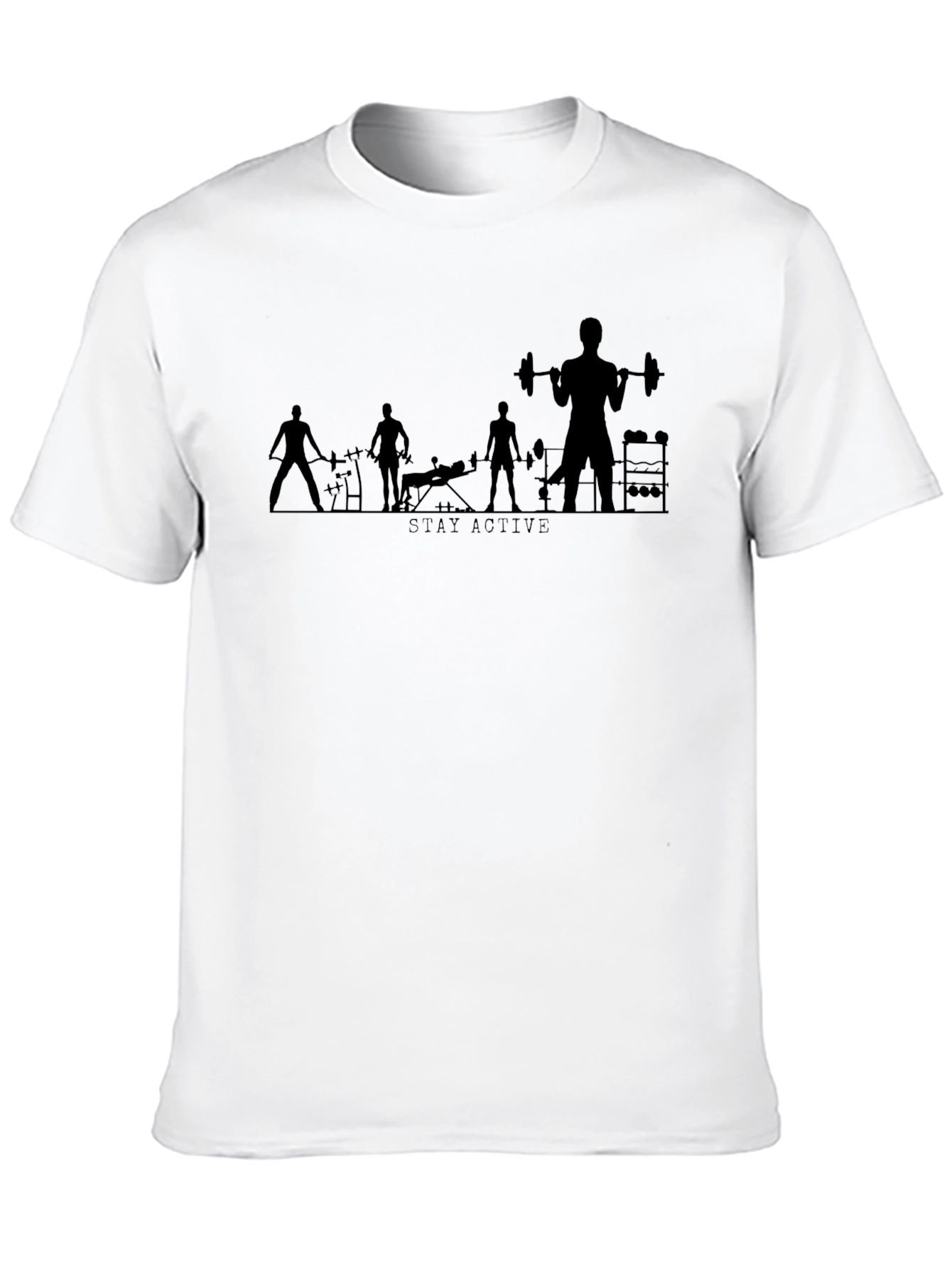Stay Active Graphic Print Black T-Shirt