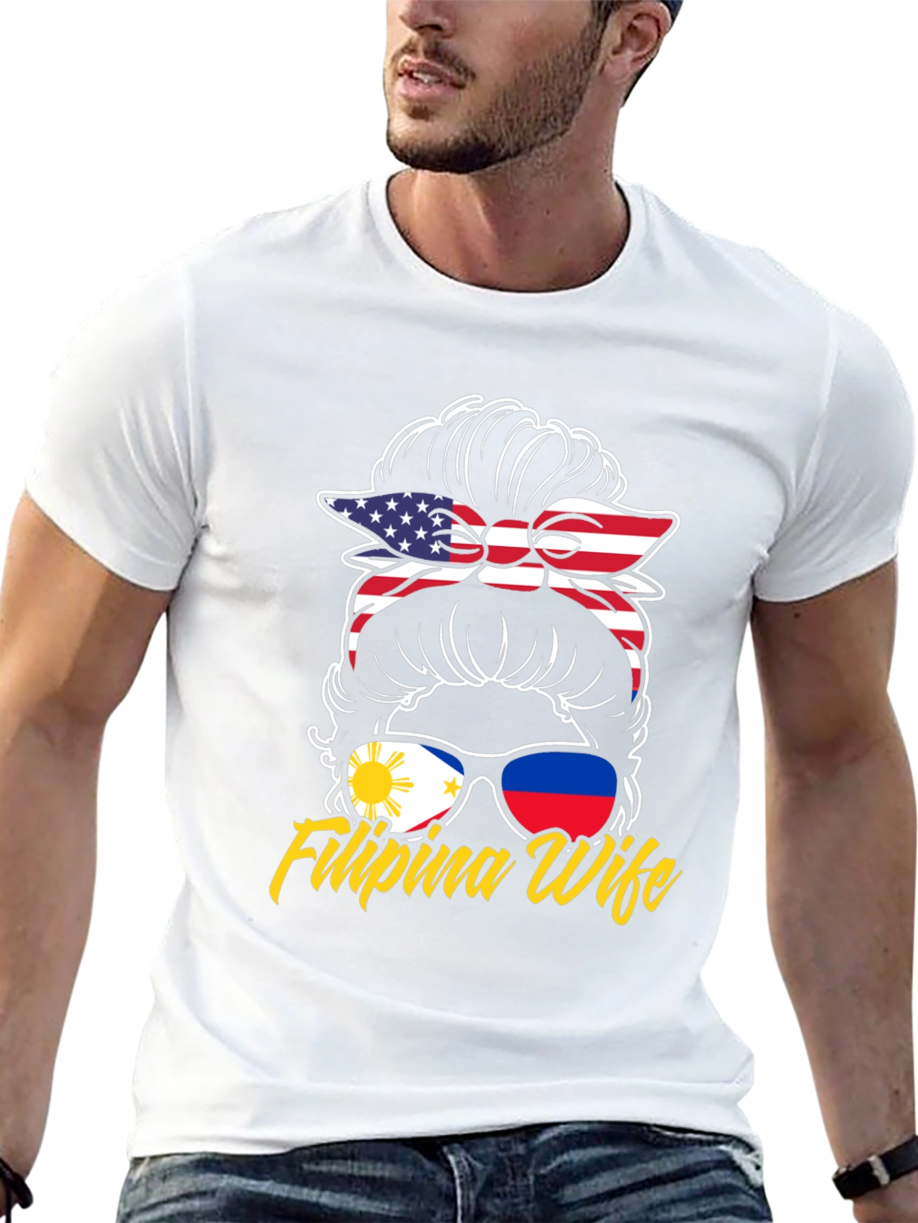 Filipina Wife T-Shirt - USA Flag