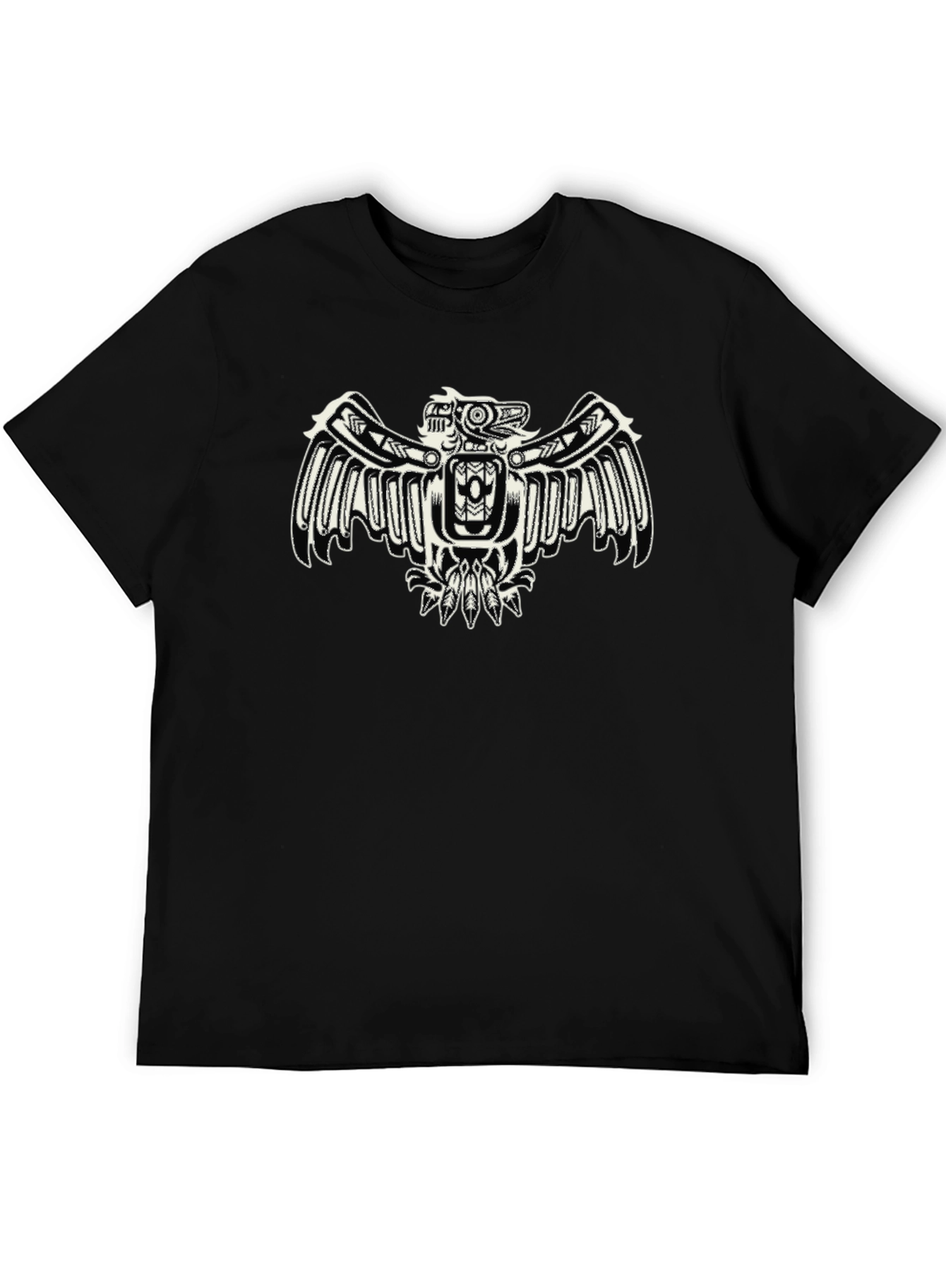 Tribal Eagle Graphic Black T-Shirt
