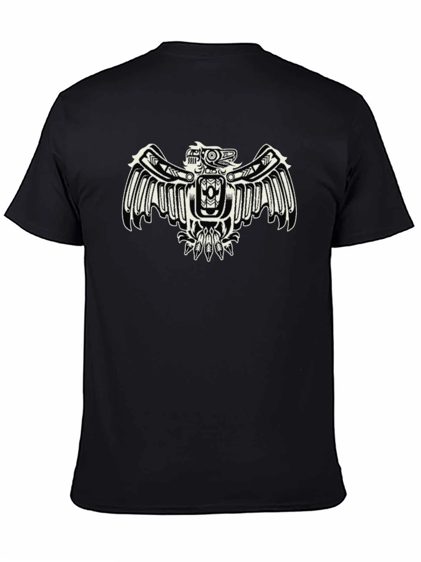 Tribal Eagle Graphic Black T-Shirt