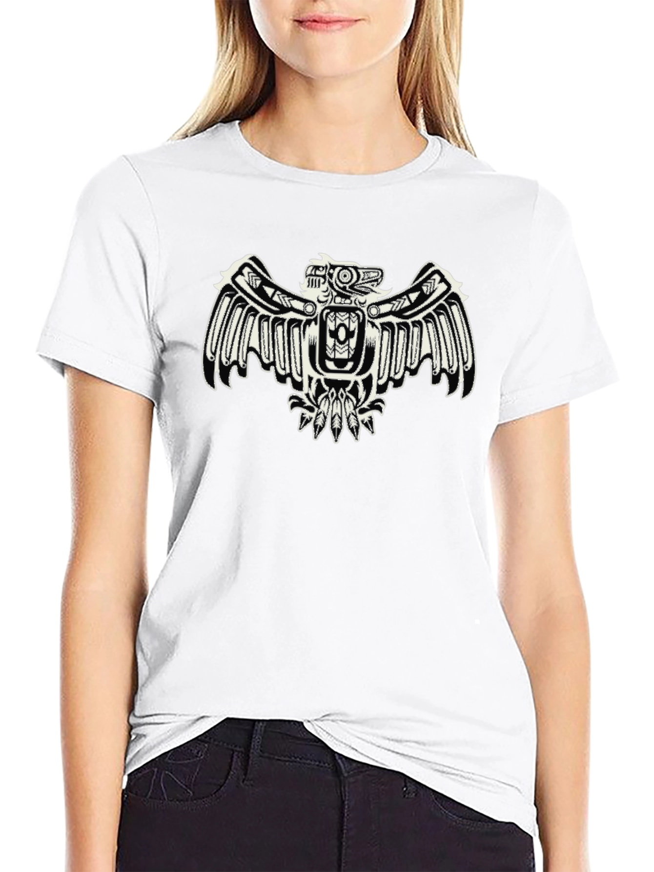 Tribal Eagle Graphic Black T-Shirt